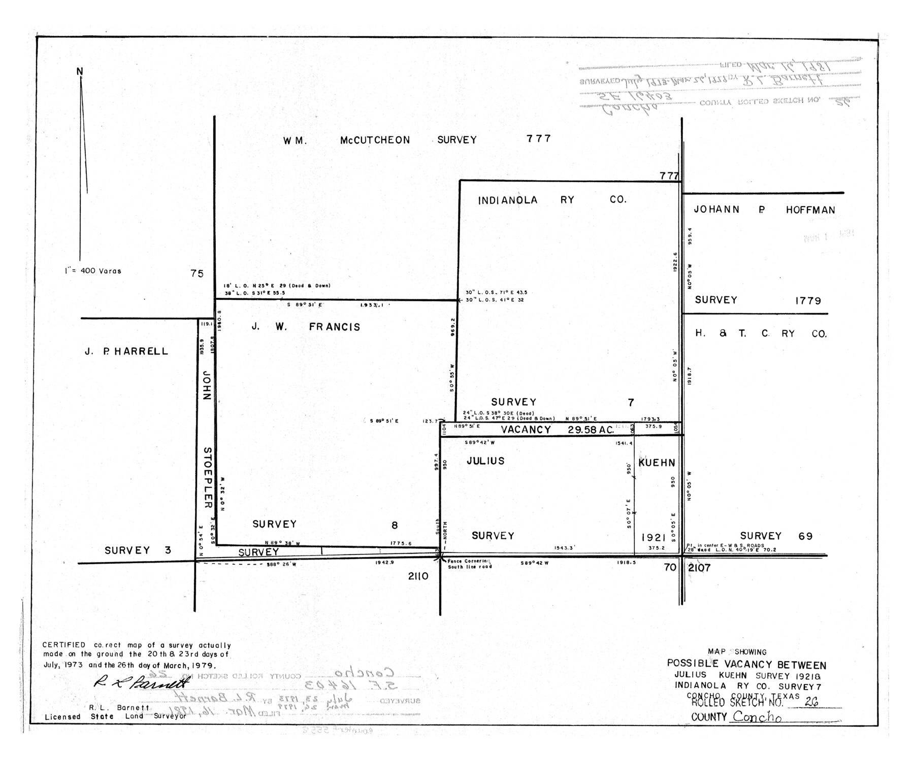 5558, Concho County Rolled Sketch 26, General Map Collection