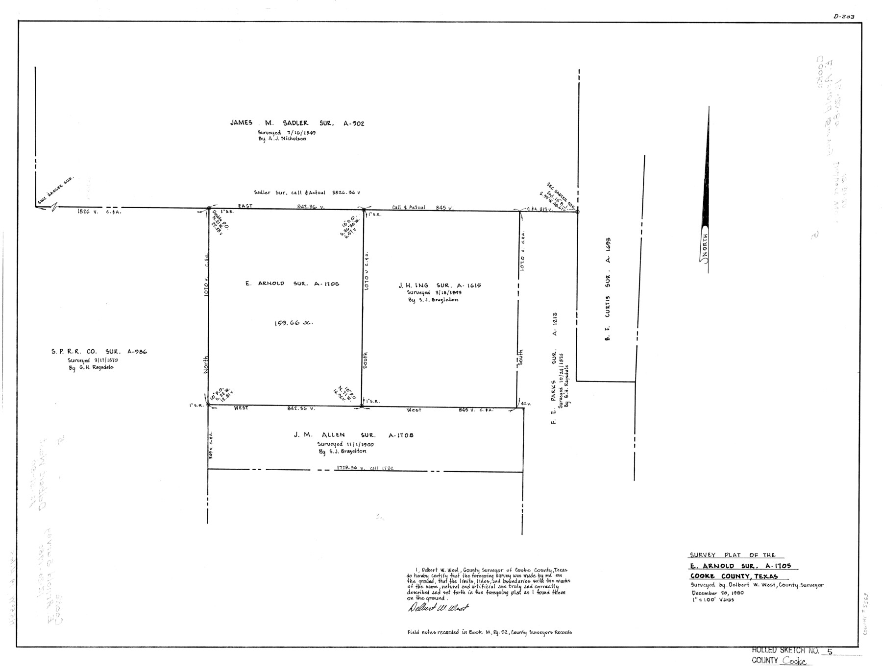 5563, Cooke County Rolled Sketch 5, General Map Collection