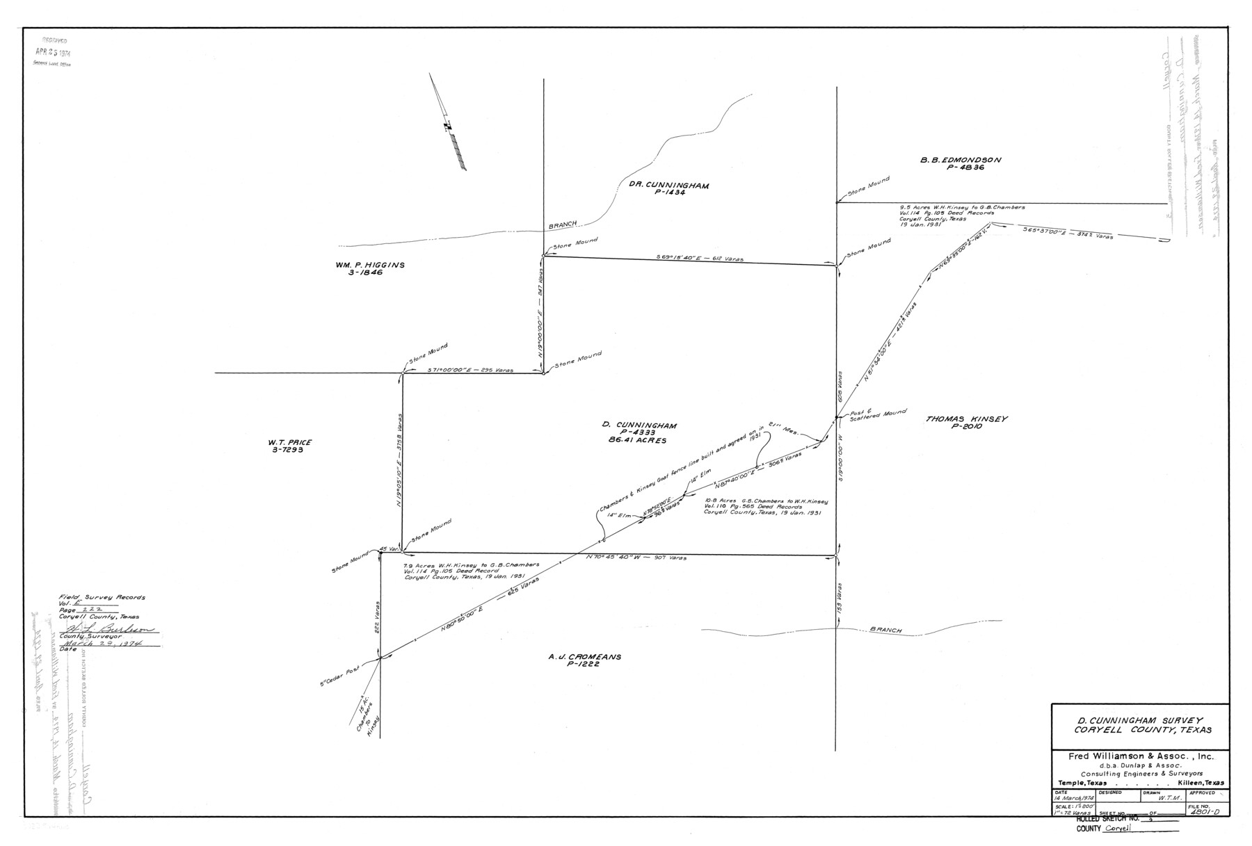 5567, Coryell County Rolled Sketch 3, General Map Collection