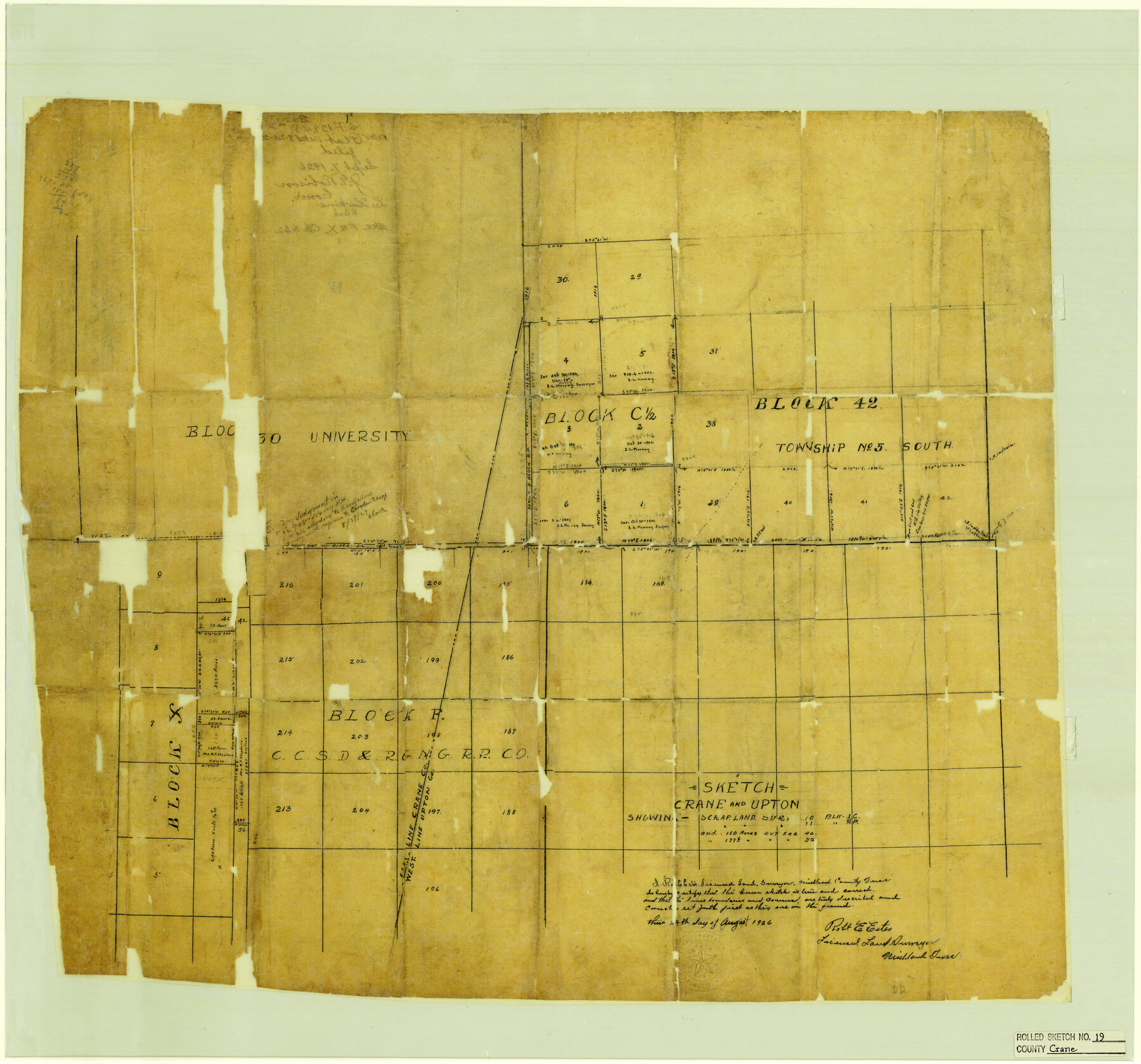 5577, Crane County Rolled Sketch 19, General Map Collection