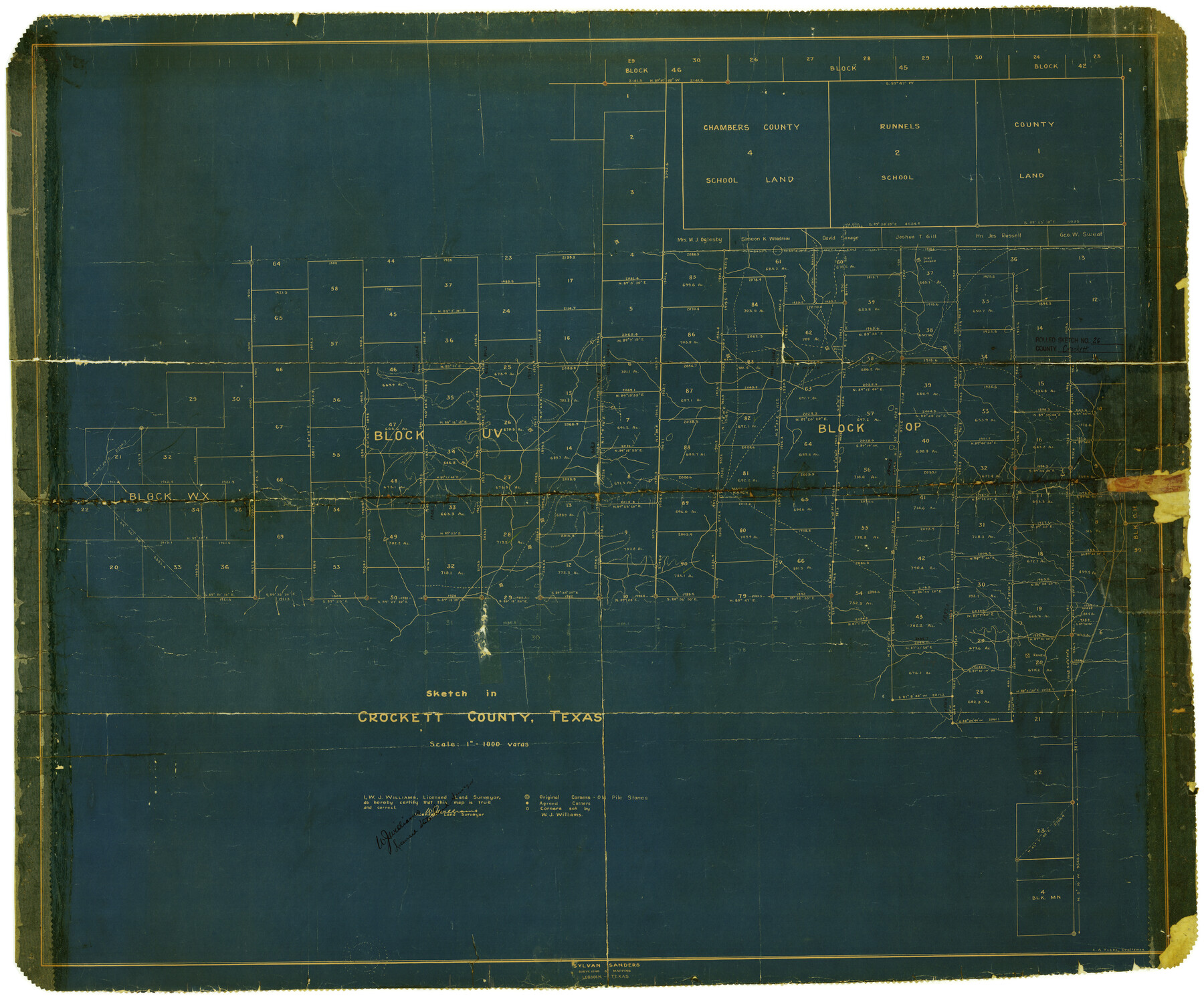 5585, Crockett County Rolled Sketch 26, General Map Collection
