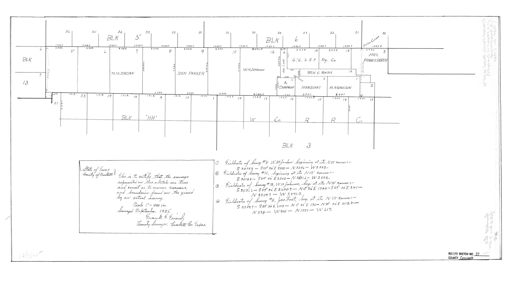 5586, Crockett County Rolled Sketch 27, General Map Collection