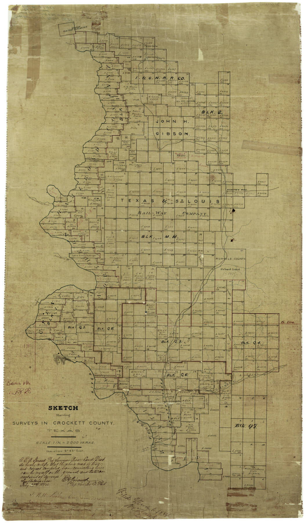 5587, Crockett County Rolled Sketch 28, General Map Collection