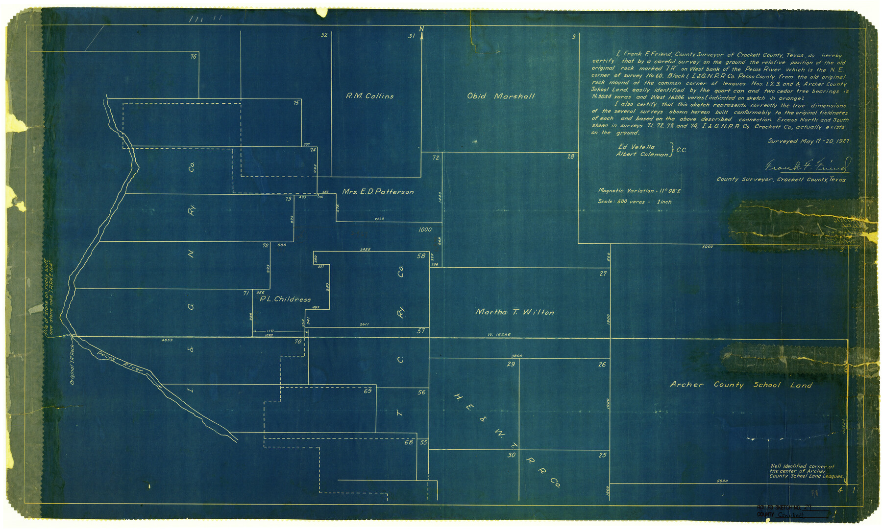 5588, Crockett County Rolled Sketch 29, General Map Collection