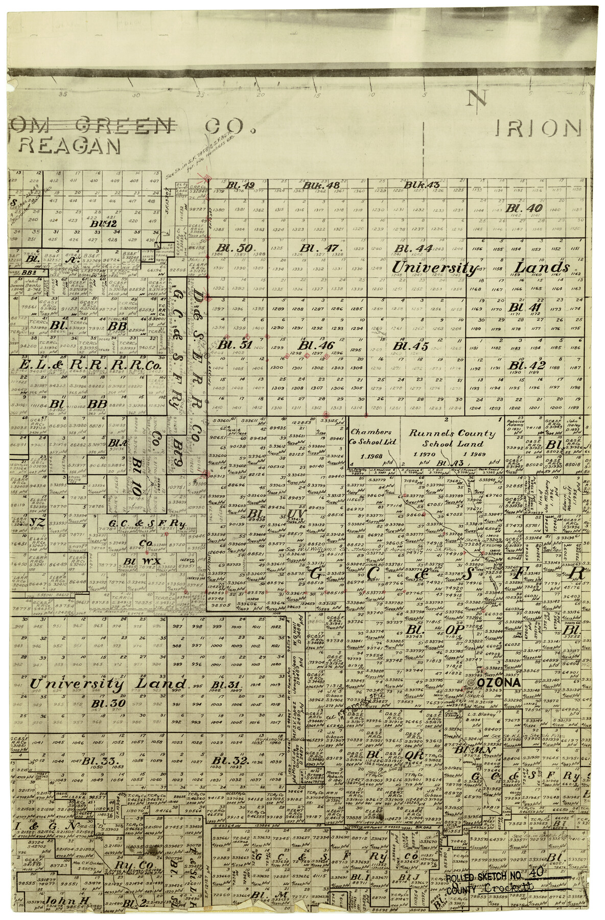 5590, Crockett County Rolled Sketch 40, General Map Collection