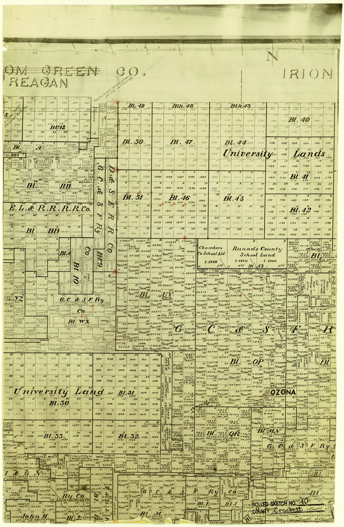 5590, Crockett County Rolled Sketch 40, General Map Collection