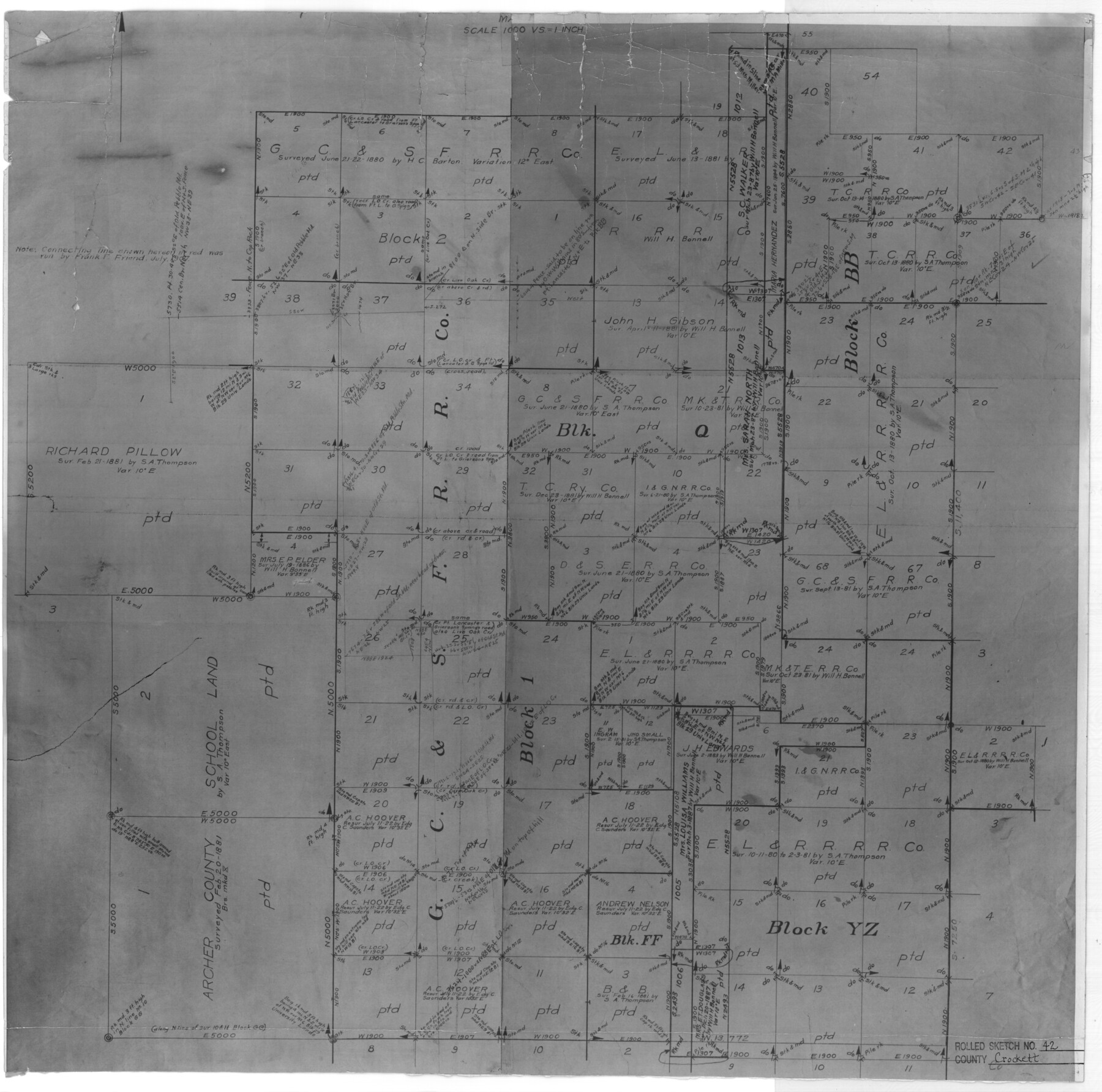 5592, Crockett County Rolled Sketch 42, General Map Collection