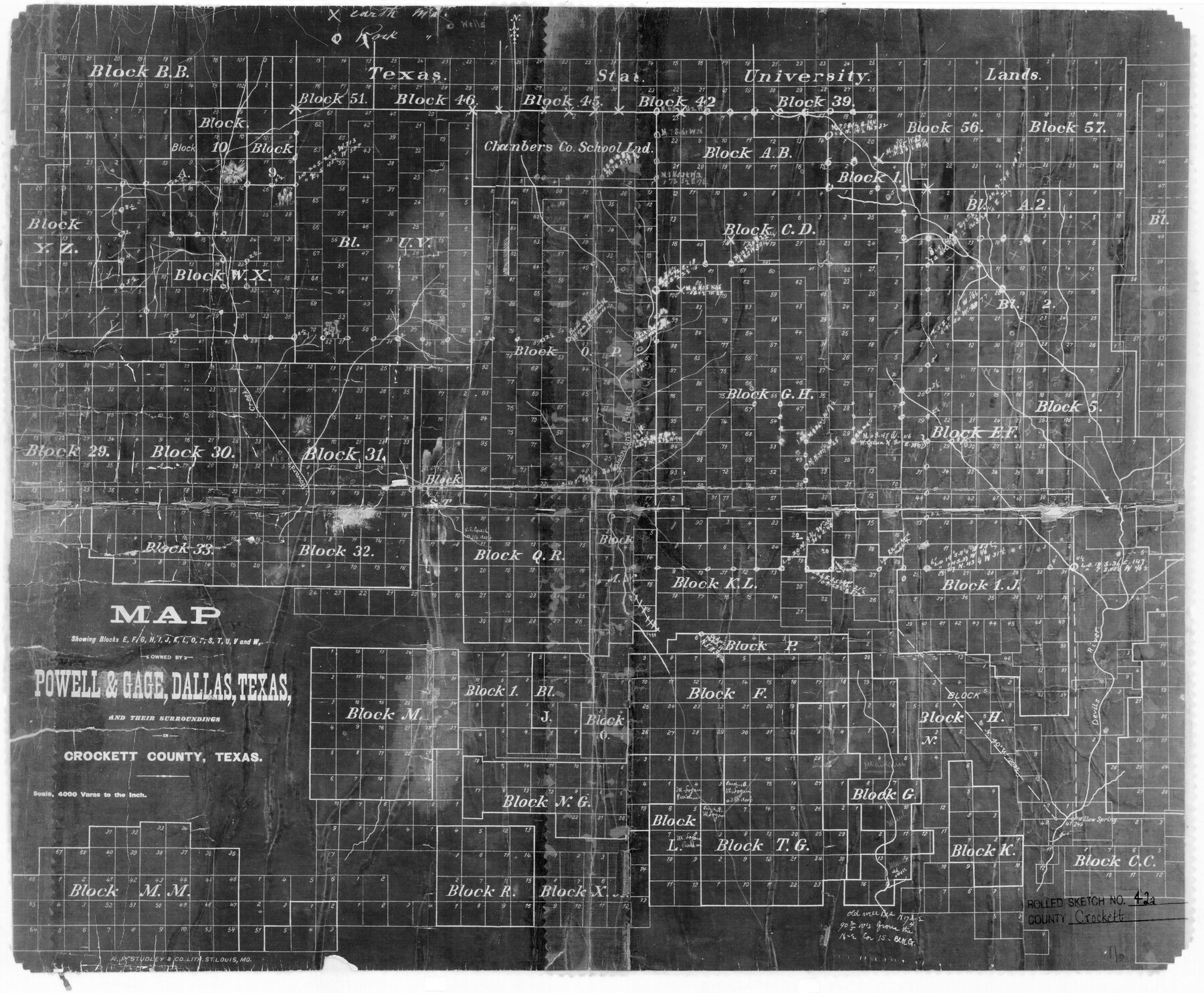 5593, Crockett County Rolled Sketch 42A, General Map Collection