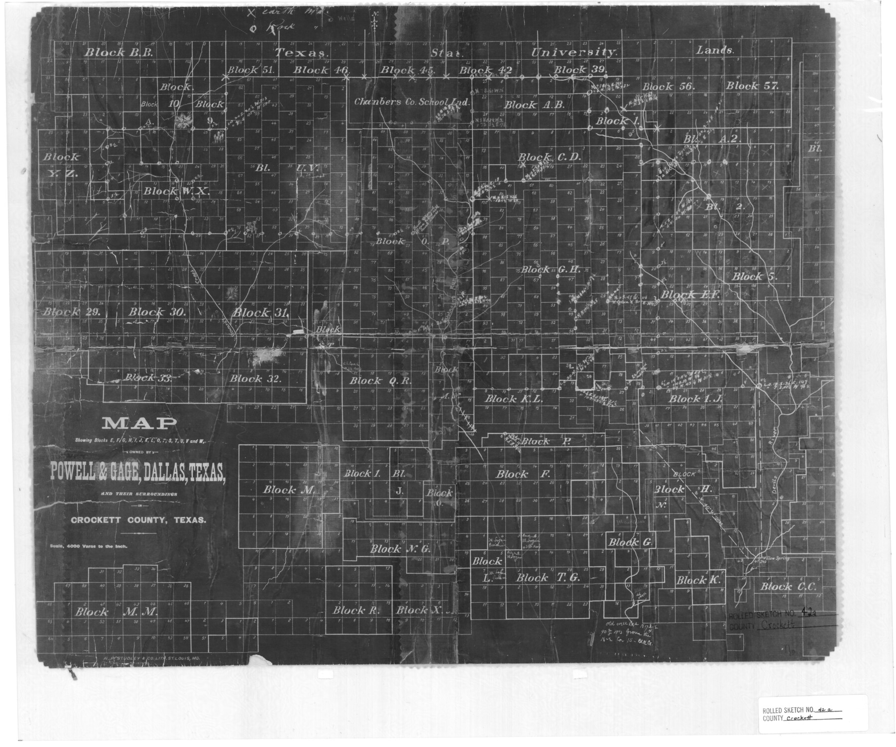 5593, Crockett County Rolled Sketch 42A, General Map Collection