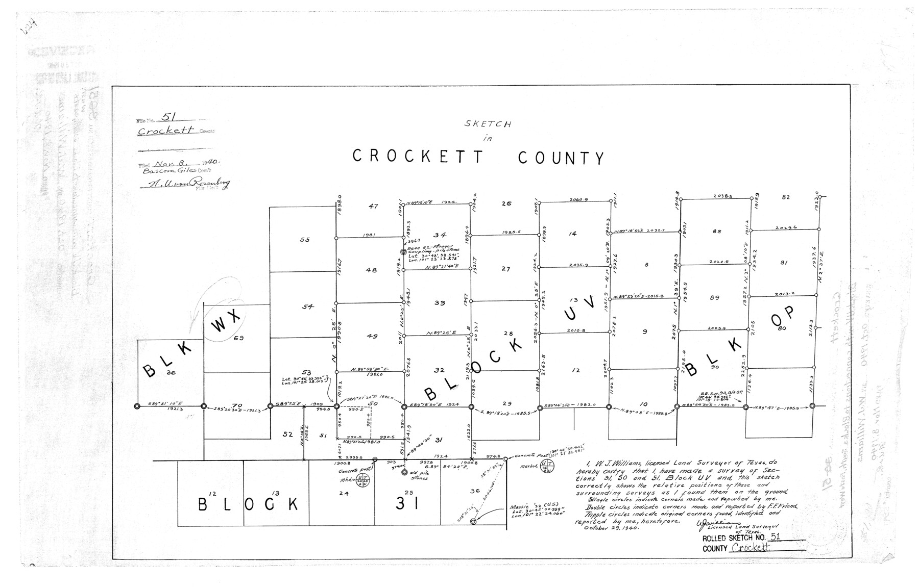 5597, Crockett County Rolled Sketch 51, General Map Collection