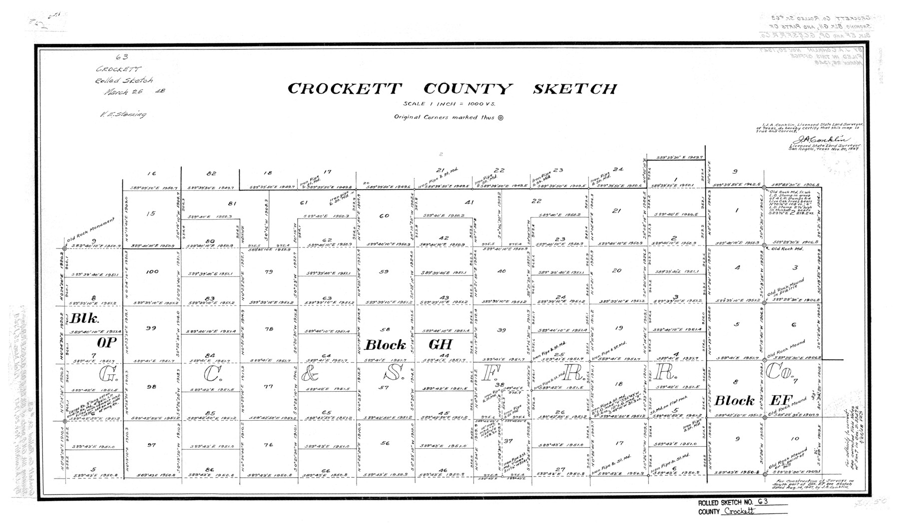 5606, Crockett County Rolled Sketch 63, General Map Collection