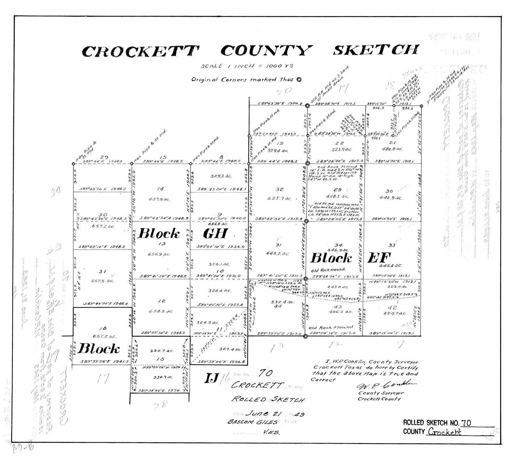 5612, Crockett County Rolled Sketch 70, General Map Collection