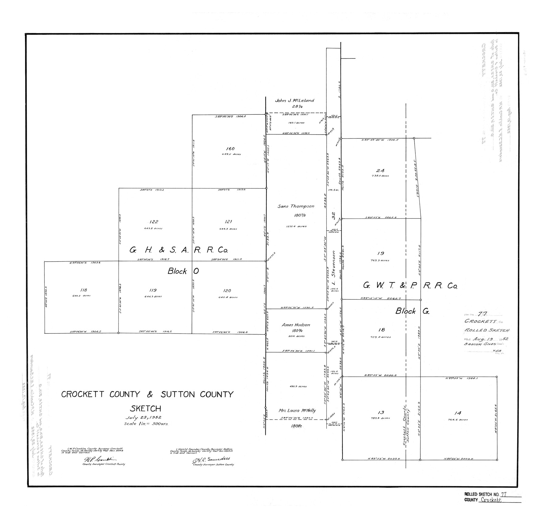 5618, Crockett County Rolled Sketch 77, General Map Collection