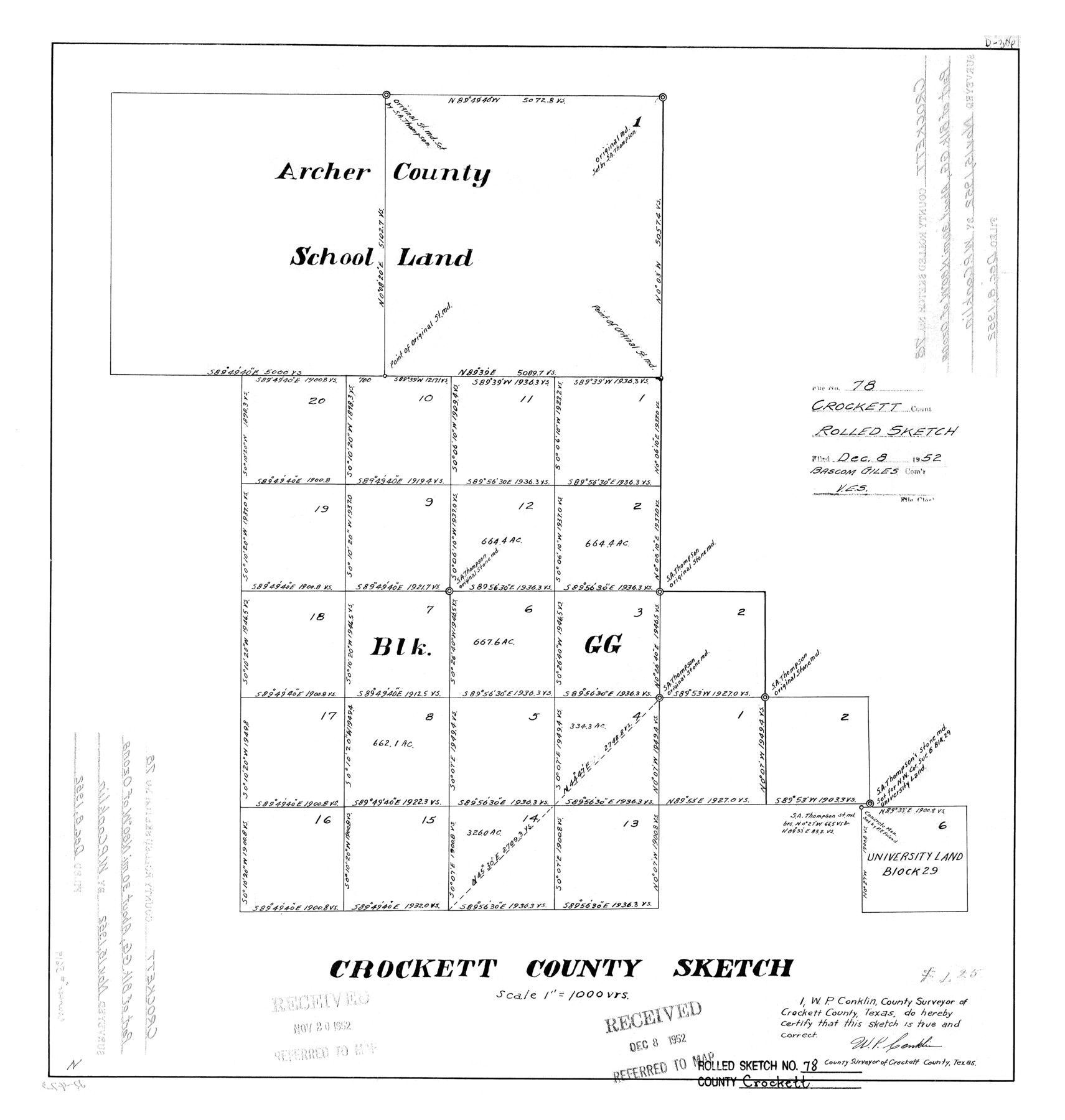 5619, Crockett County Rolled Sketch 78, General Map Collection