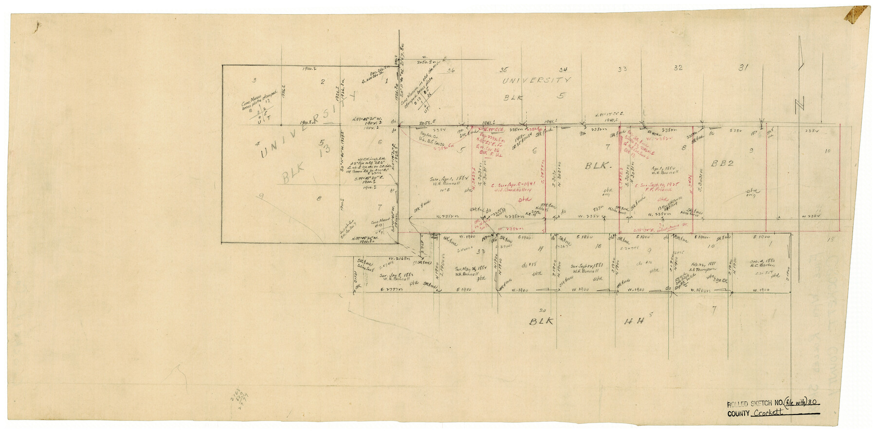 5620, Crockett County Rolled Sketch 80, General Map Collection