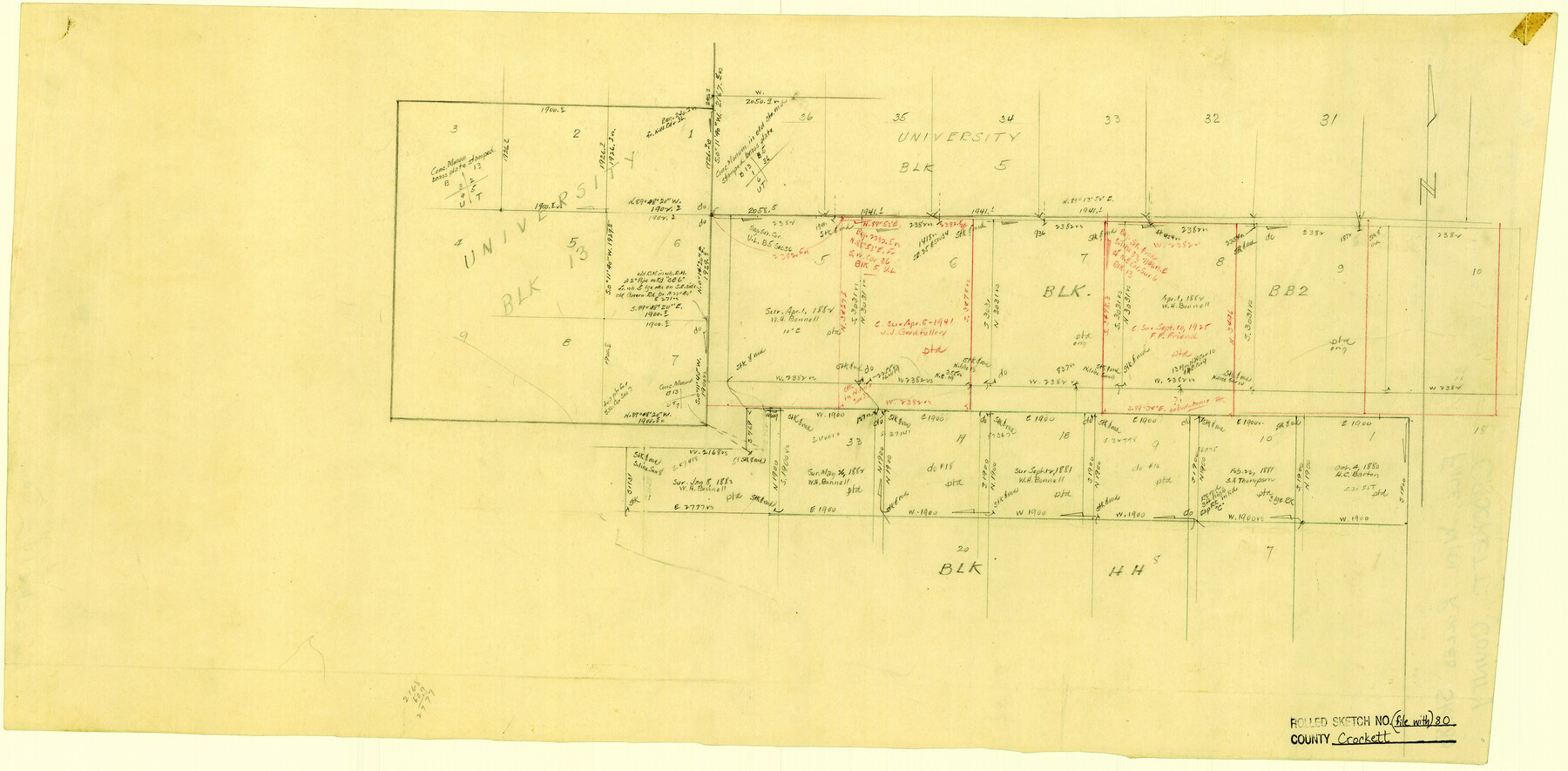 5620, Crockett County Rolled Sketch 80, General Map Collection