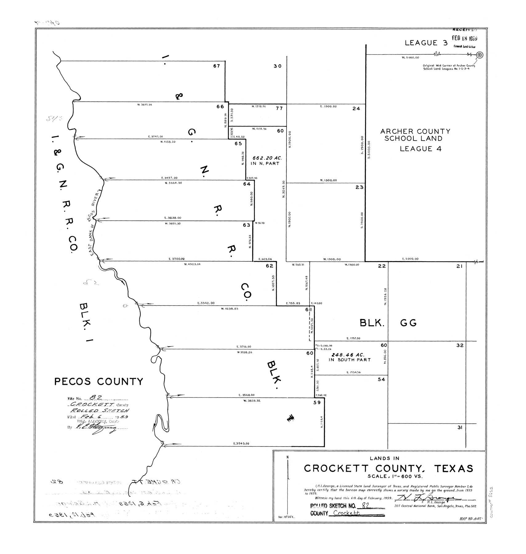 5622, Crockett County Rolled Sketch 82, General Map Collection