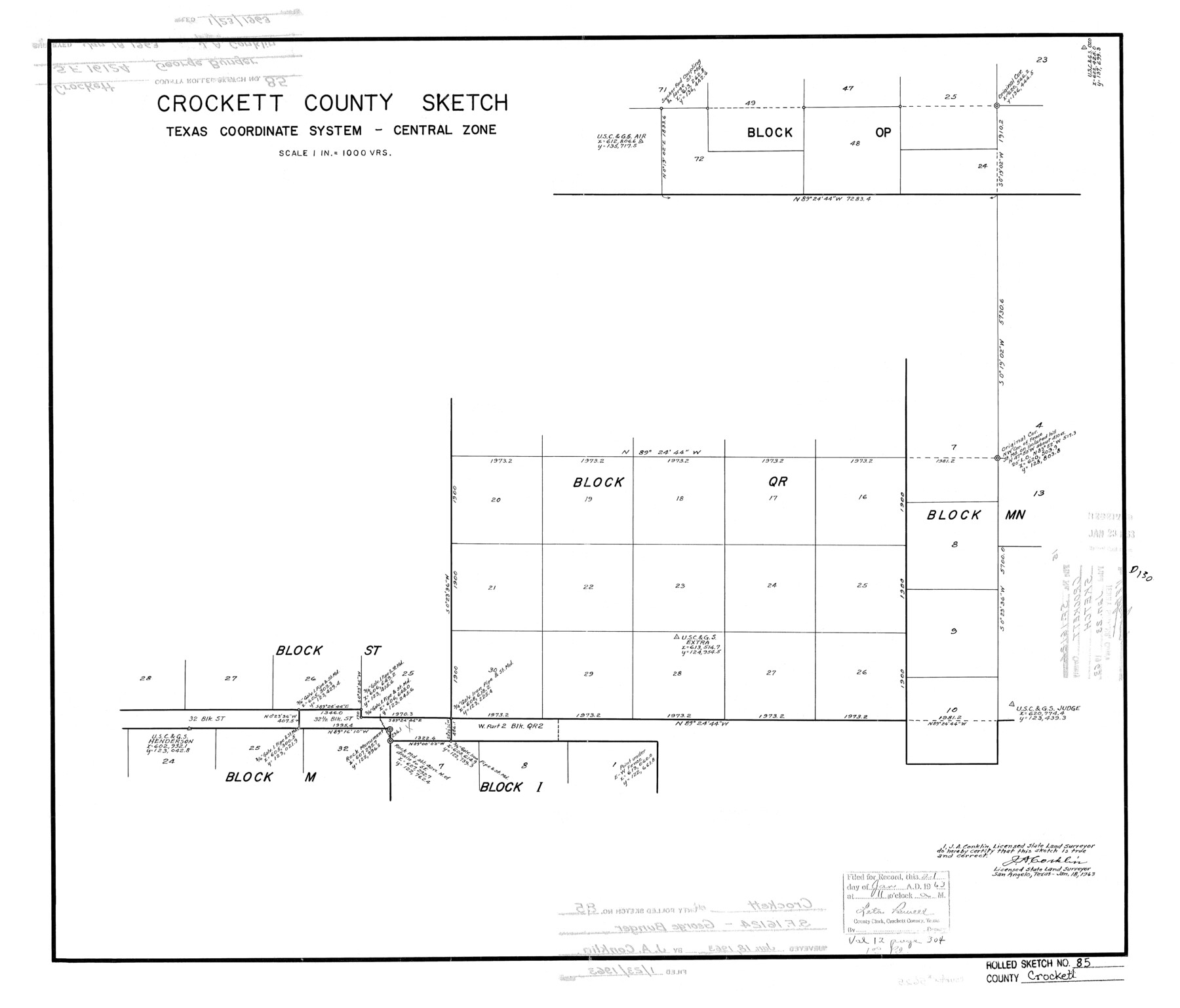 5625, Crockett County Rolled Sketch 85, General Map Collection