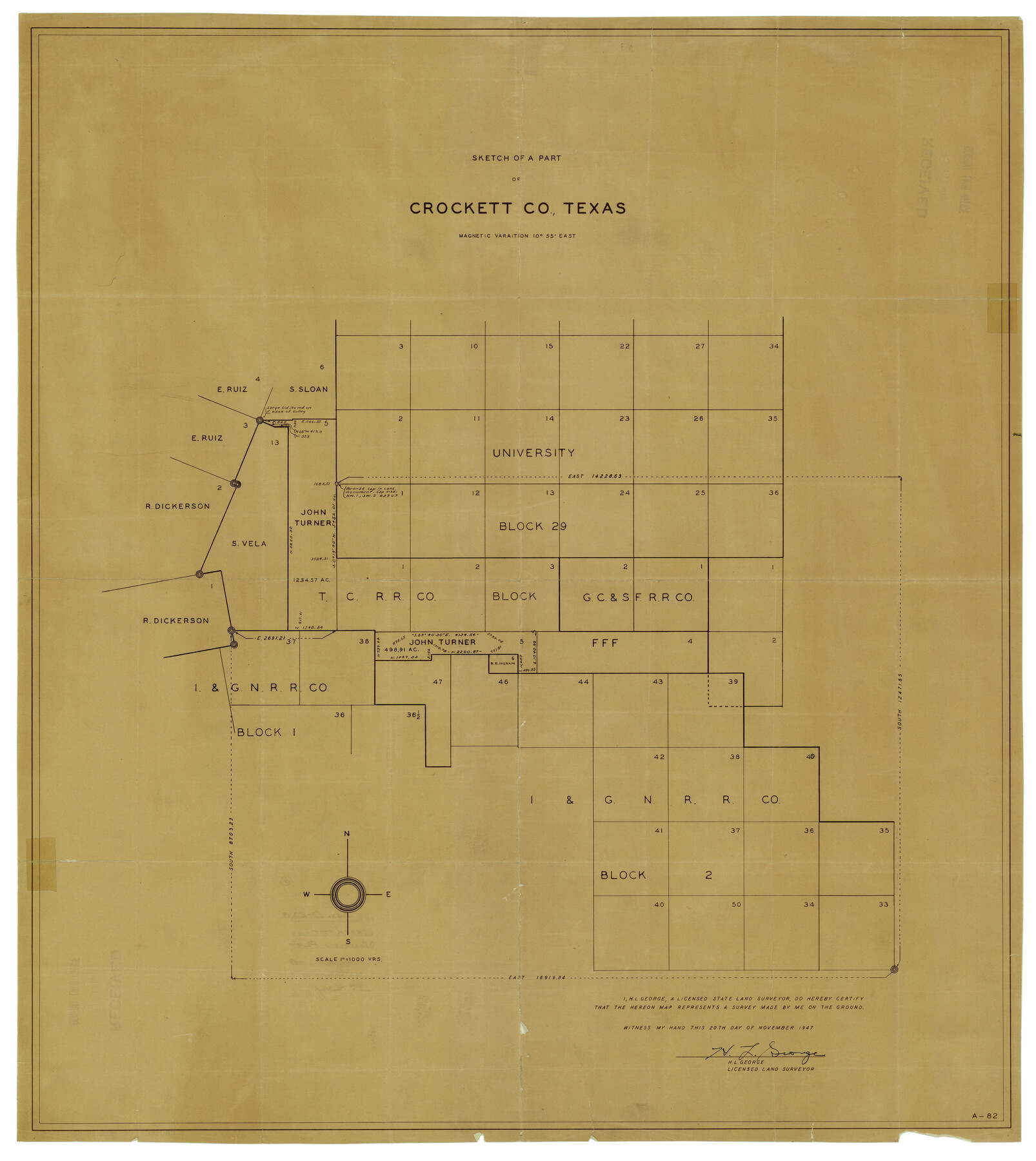 5626, Crockett County Rolled Sketch 86, General Map Collection