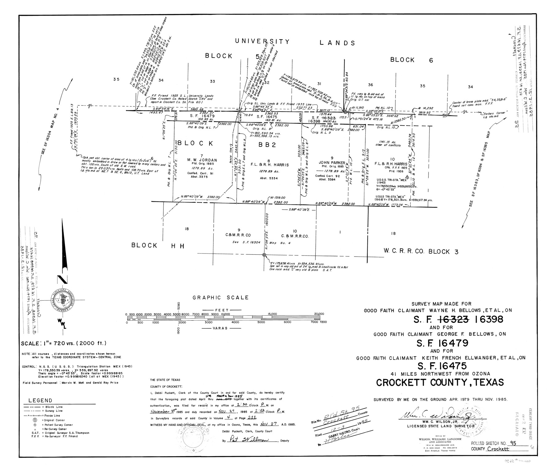 5634, Crockett County Rolled Sketch 95, General Map Collection