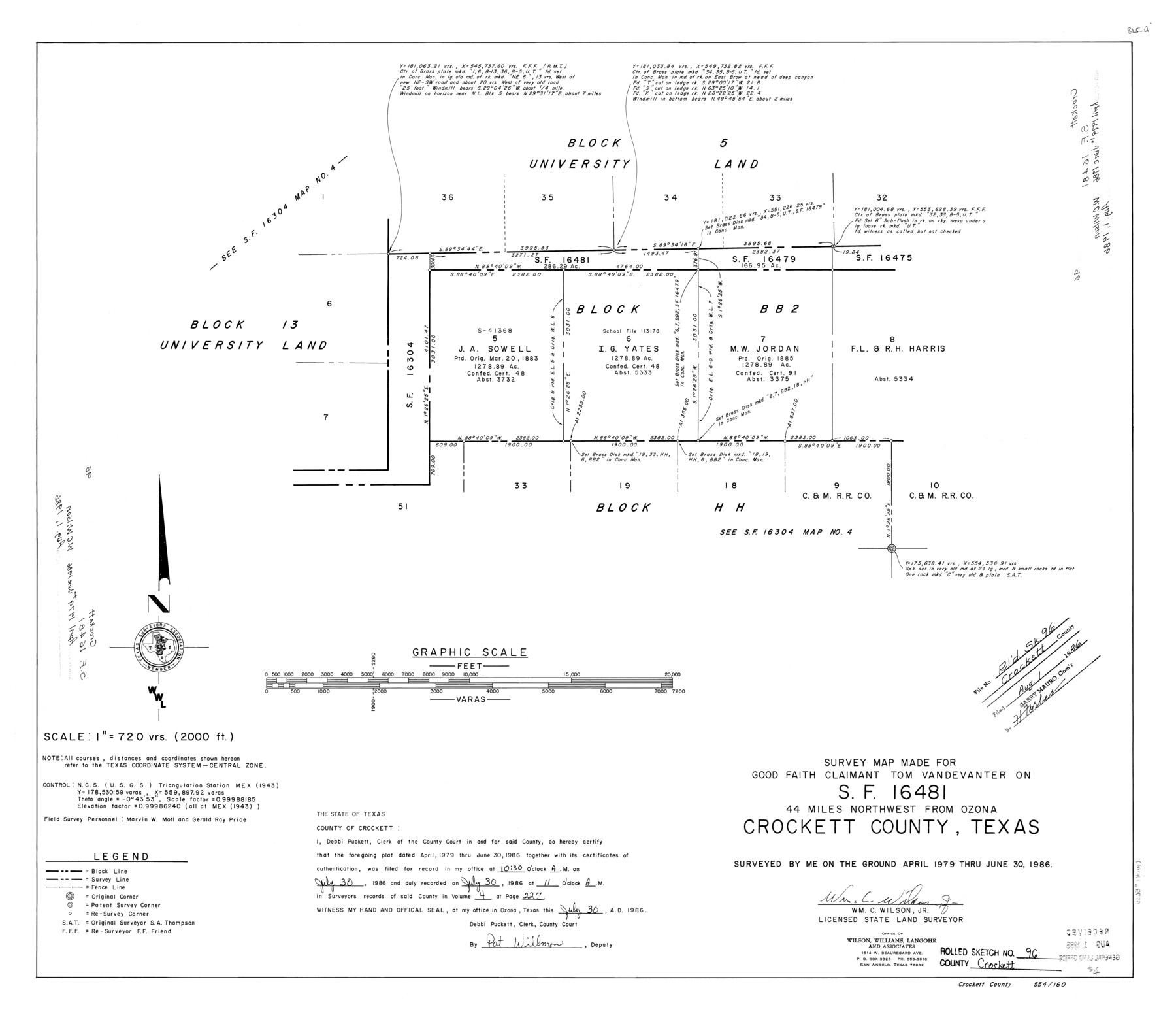 5635, Crockett County Rolled Sketch 96, General Map Collection