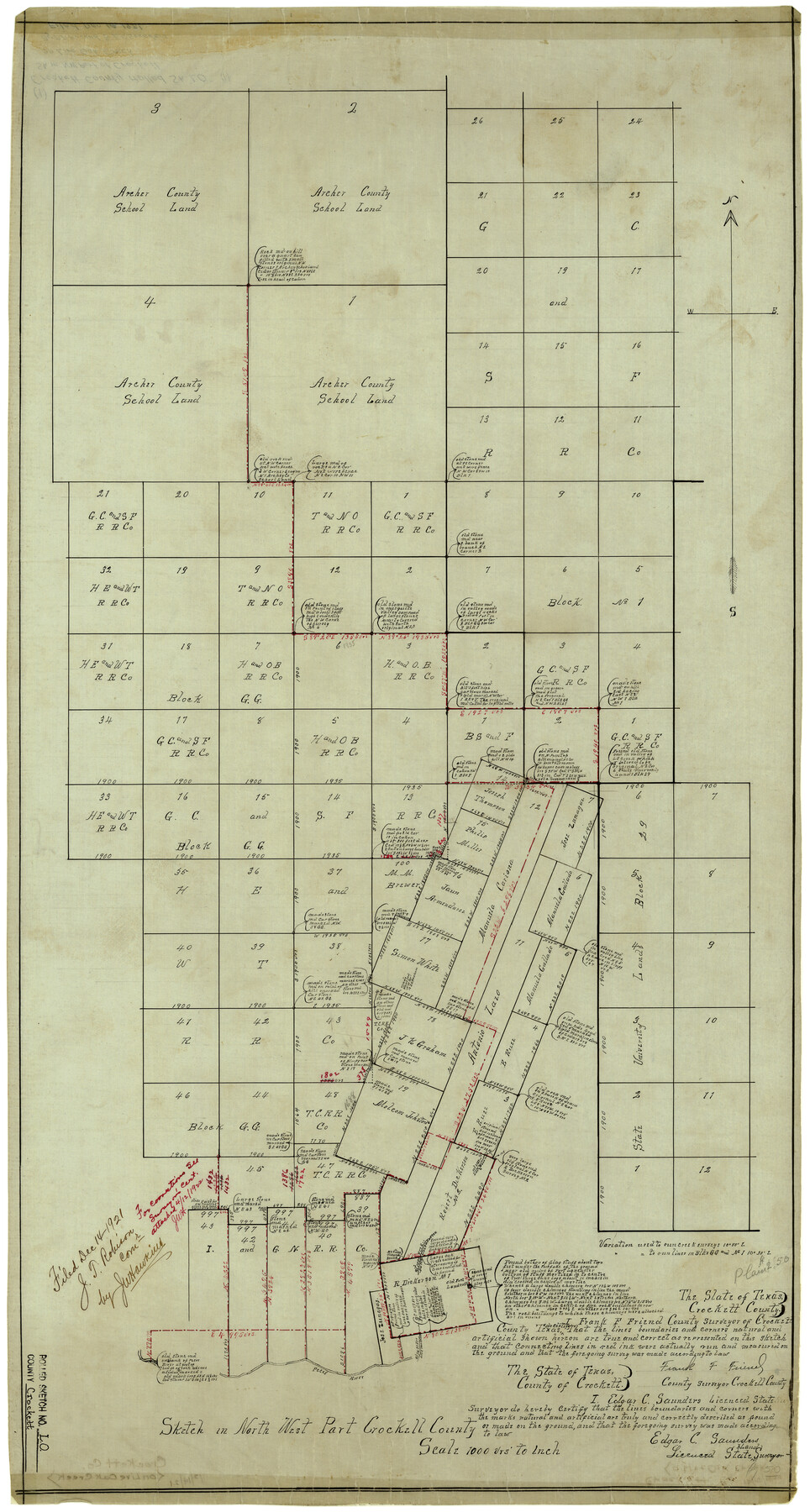 5638, Crockett County Rolled Sketch LO, General Map Collection