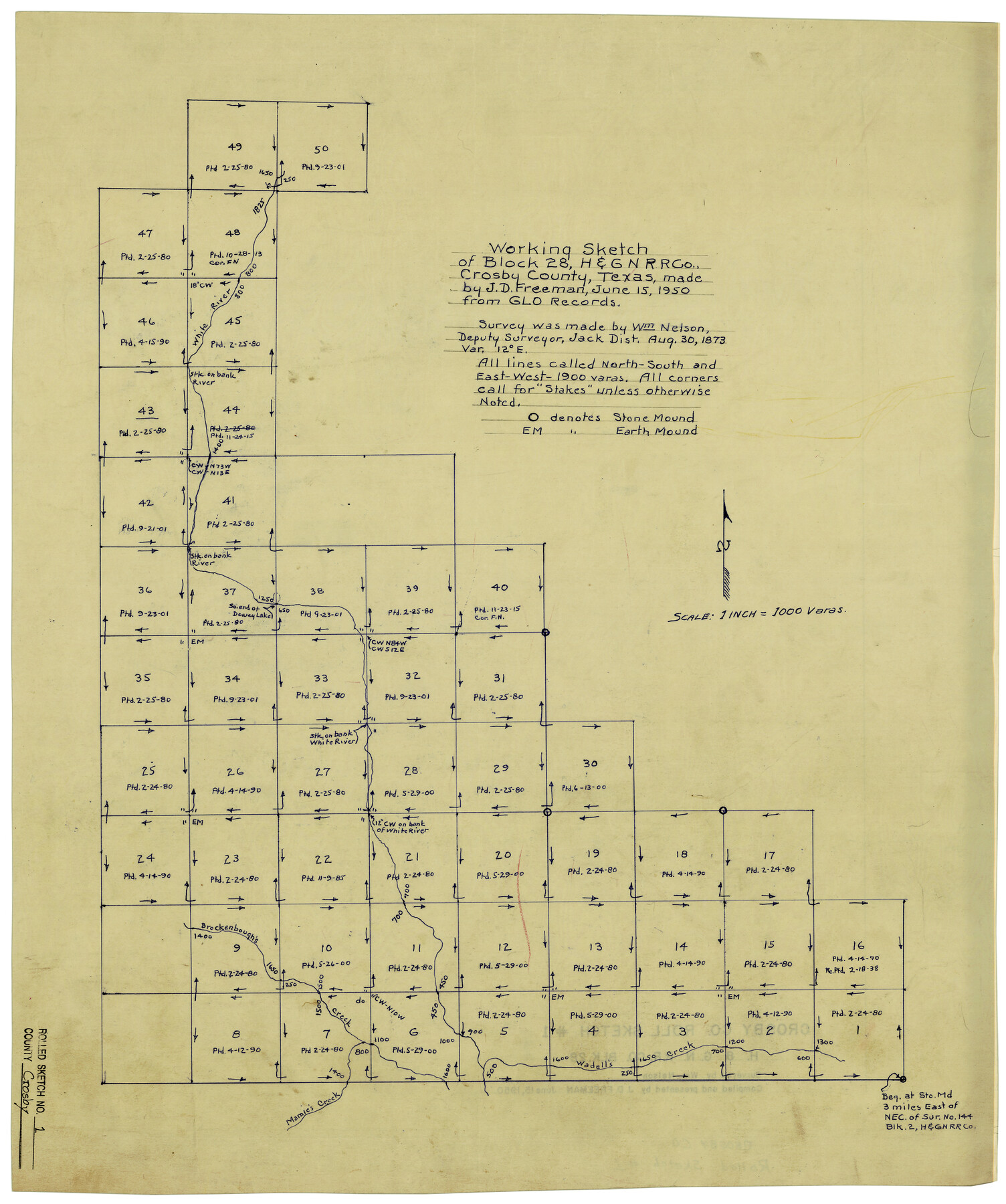 5640, Crosby County Rolled Sketch 1, General Map Collection