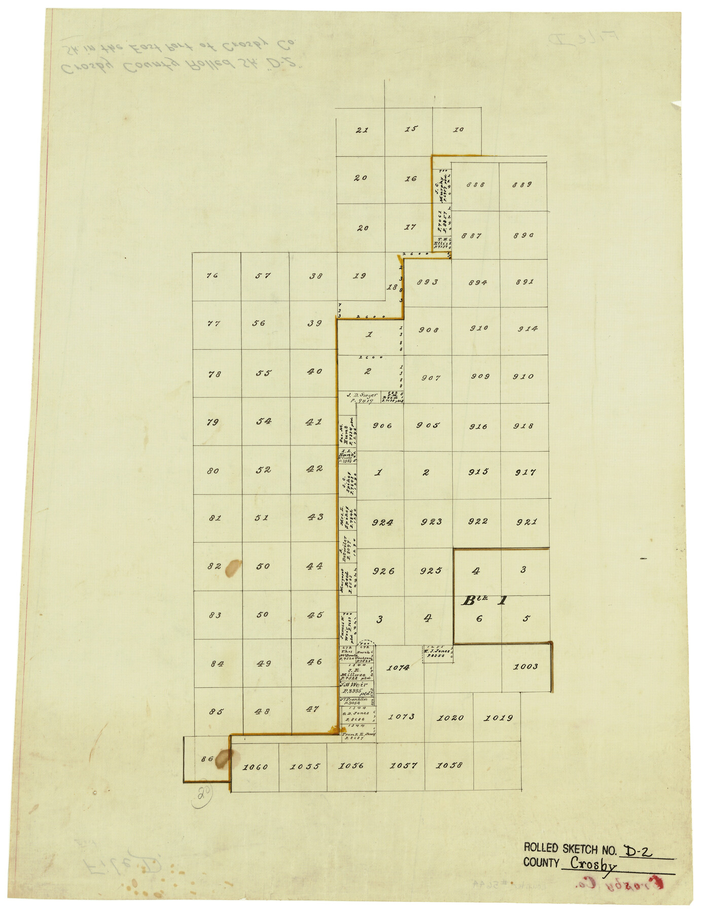 5644, Crosby County Rolled Sketch D2, General Map Collection