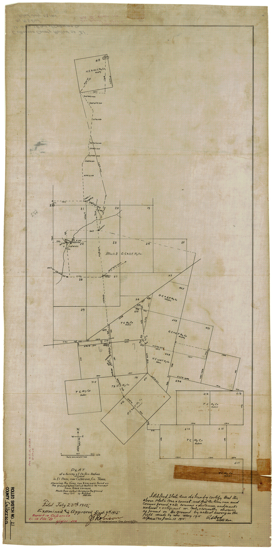 5654, Culberson County Rolled Sketch 21, General Map Collection
