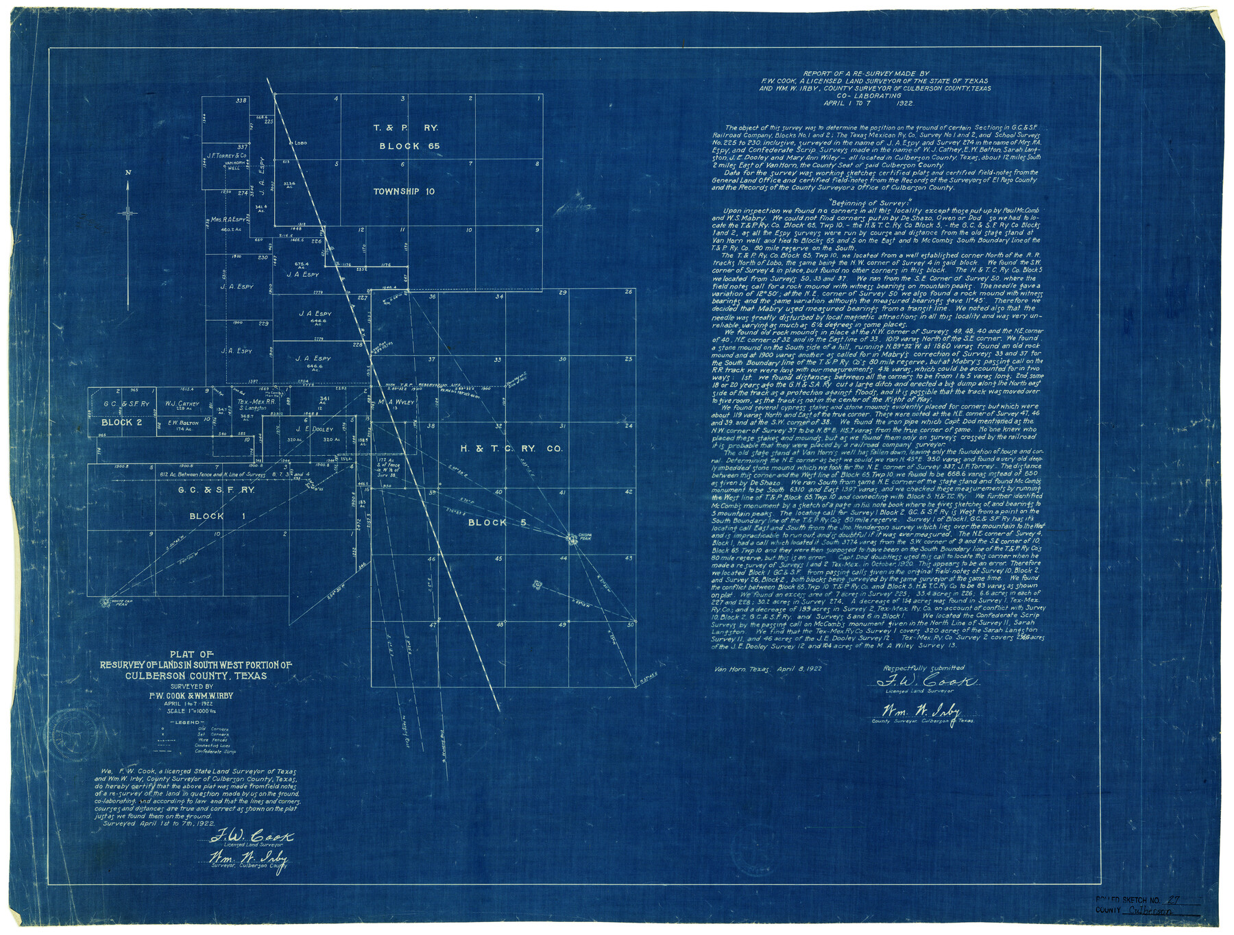 5656, Culberson County Rolled Sketch 27, General Map Collection
