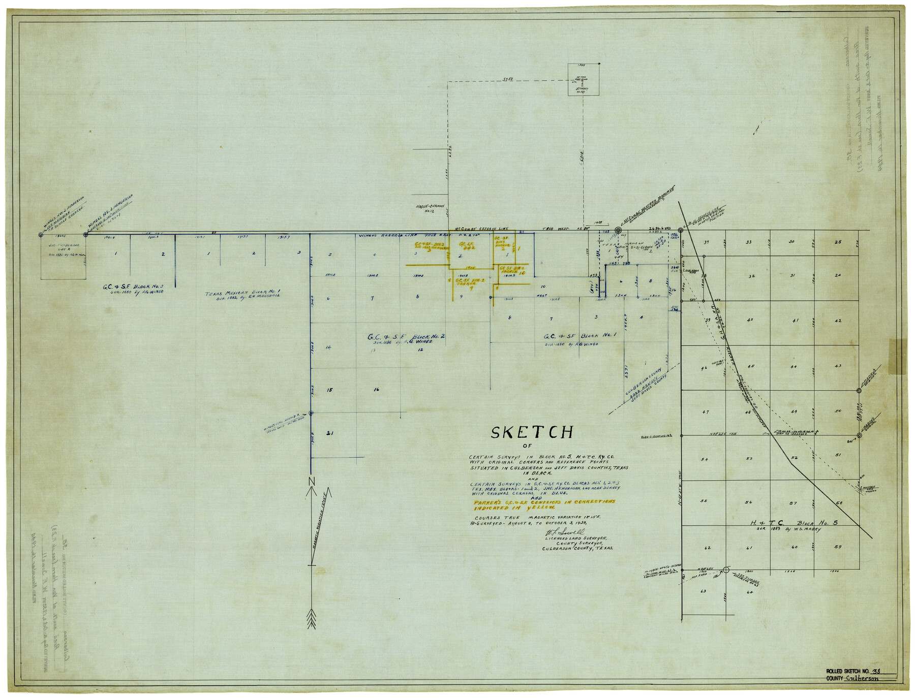 5661, Culberson County Rolled Sketch 38, General Map Collection
