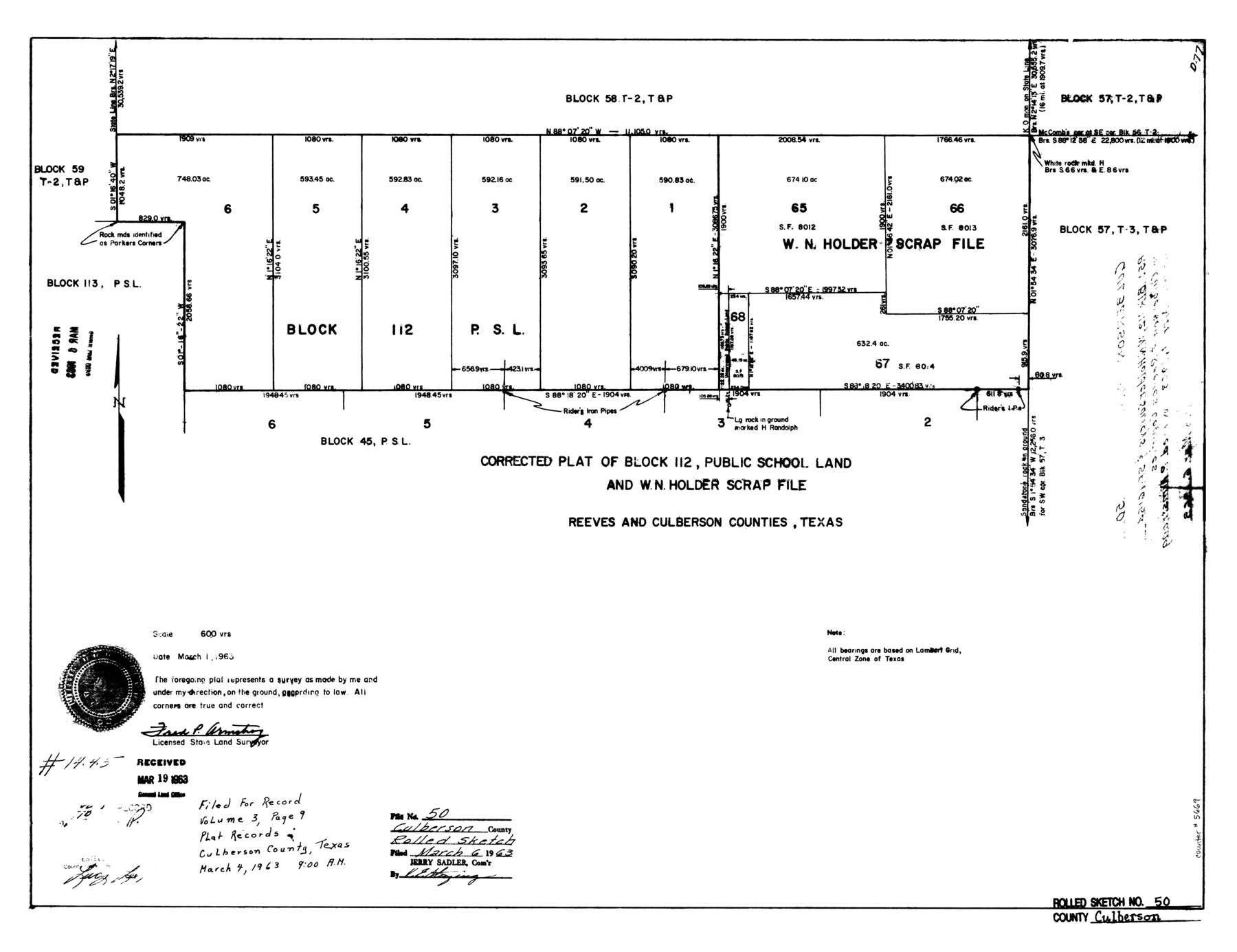 5669, Culberson County Rolled Sketch 50, General Map Collection