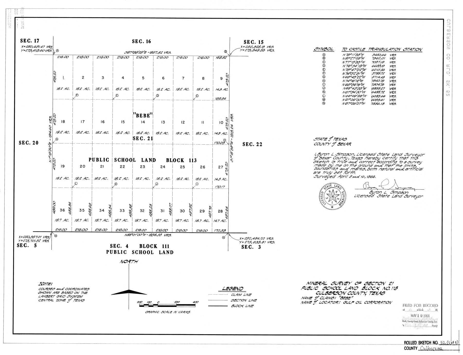 5671, Culberson County Rolled Sketch 52, General Map Collection