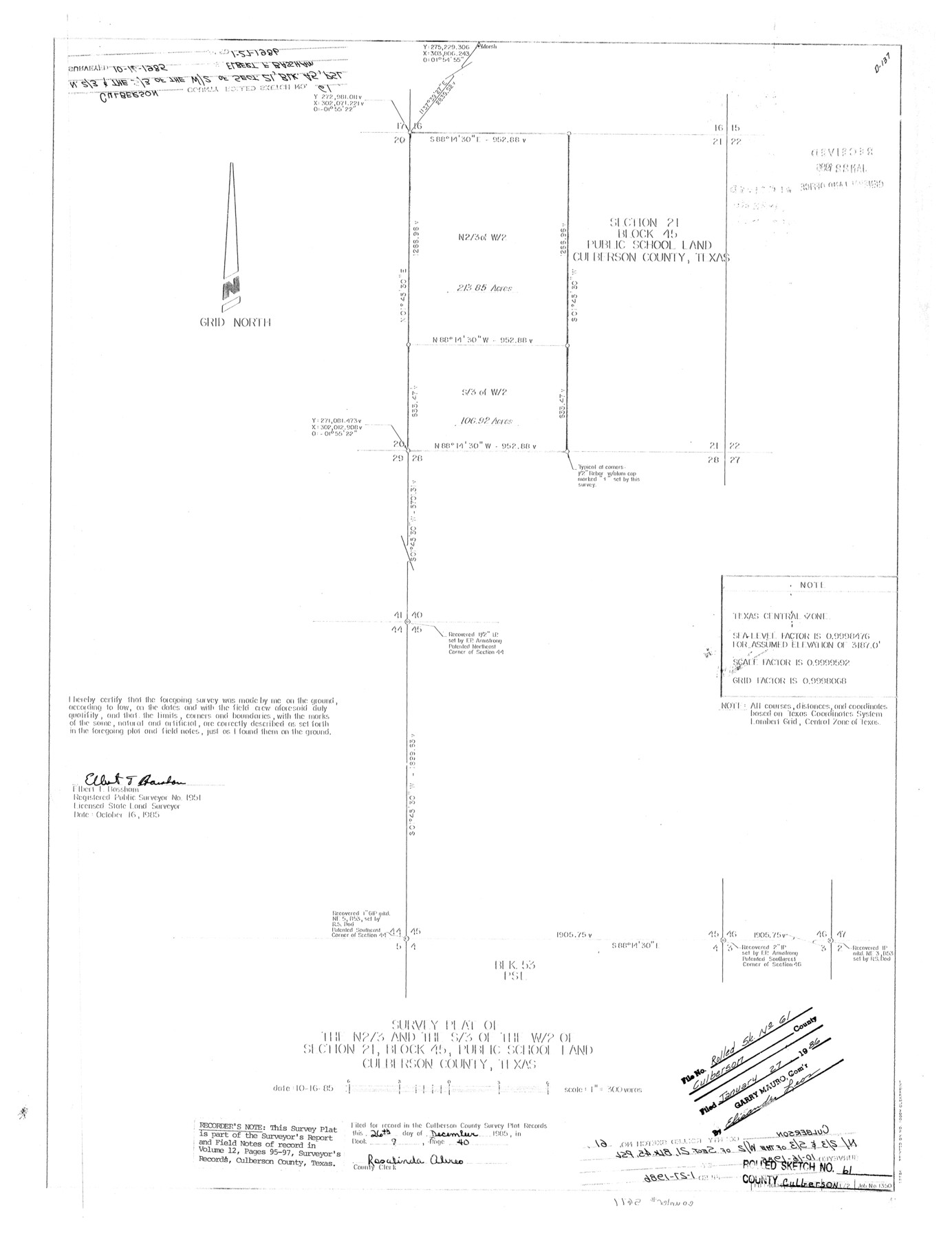 5677, Culberson County Rolled Sketch 61, General Map Collection