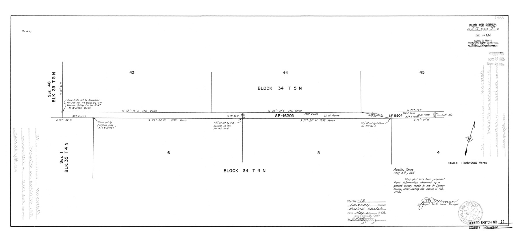 5695, Dawson County Rolled Sketch 12, General Map Collection