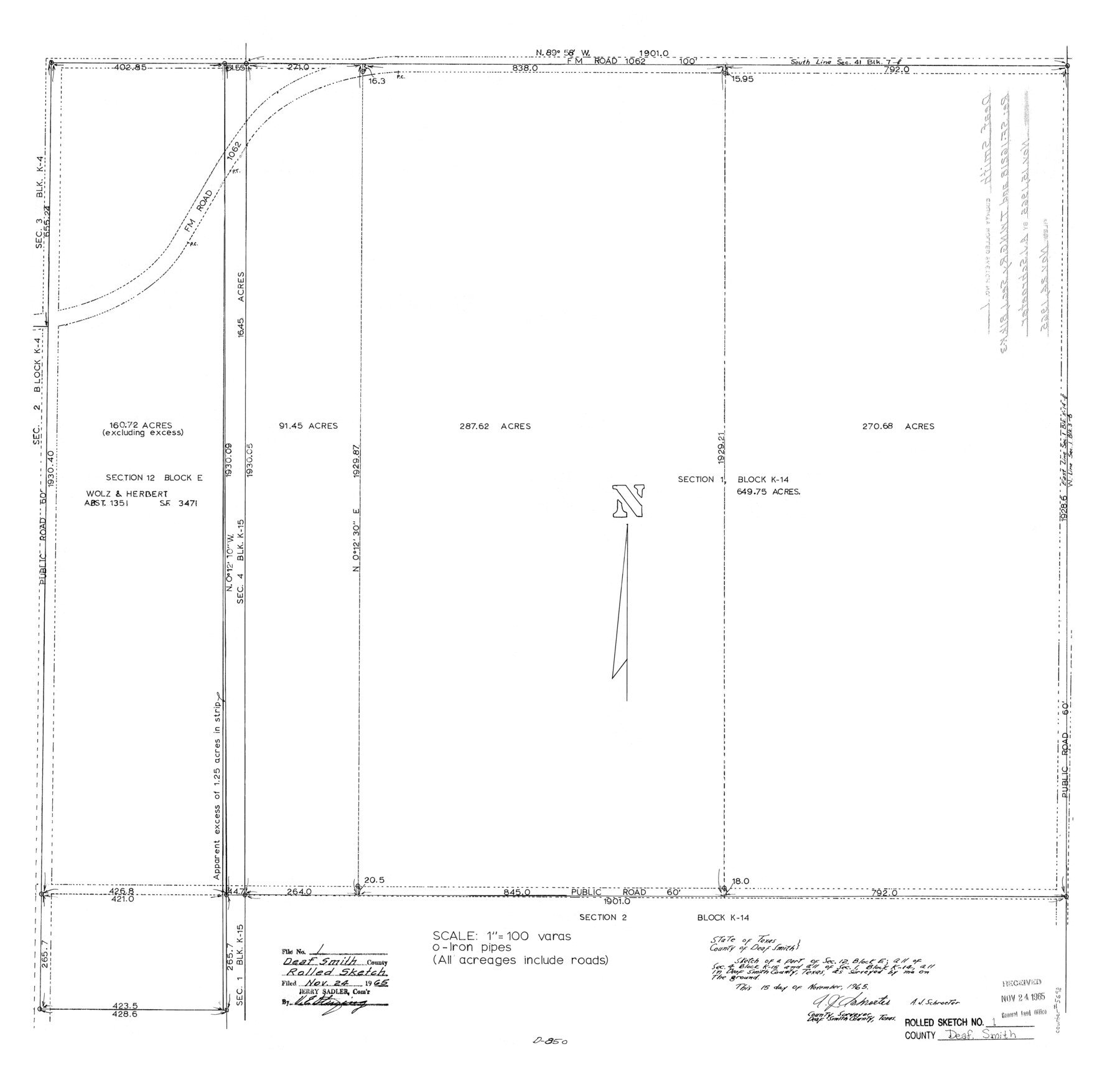 5698, Deaf Smith County Rolled Sketch 1, General Map Collection