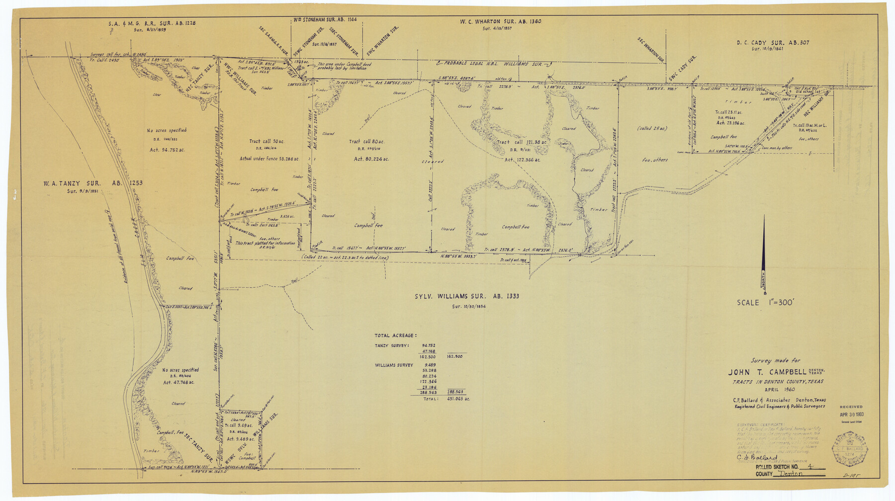 5701, Denton County Rolled Sketch 4, General Map Collection