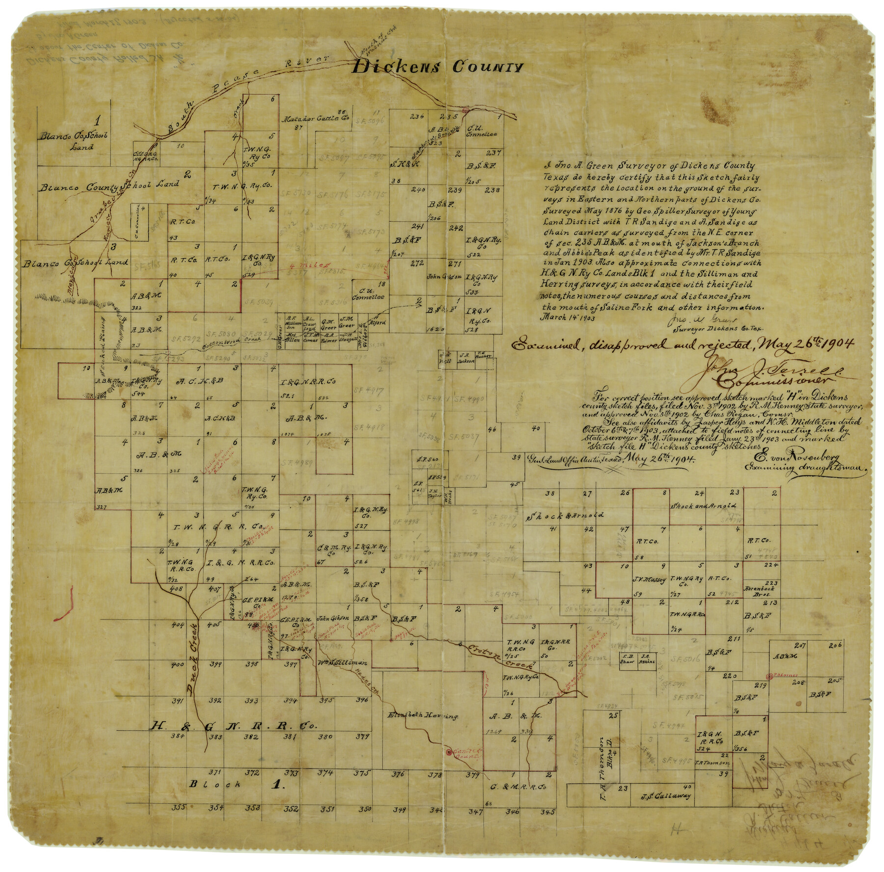 5705, Dickens County Rolled Sketch 1/2, General Map Collection
