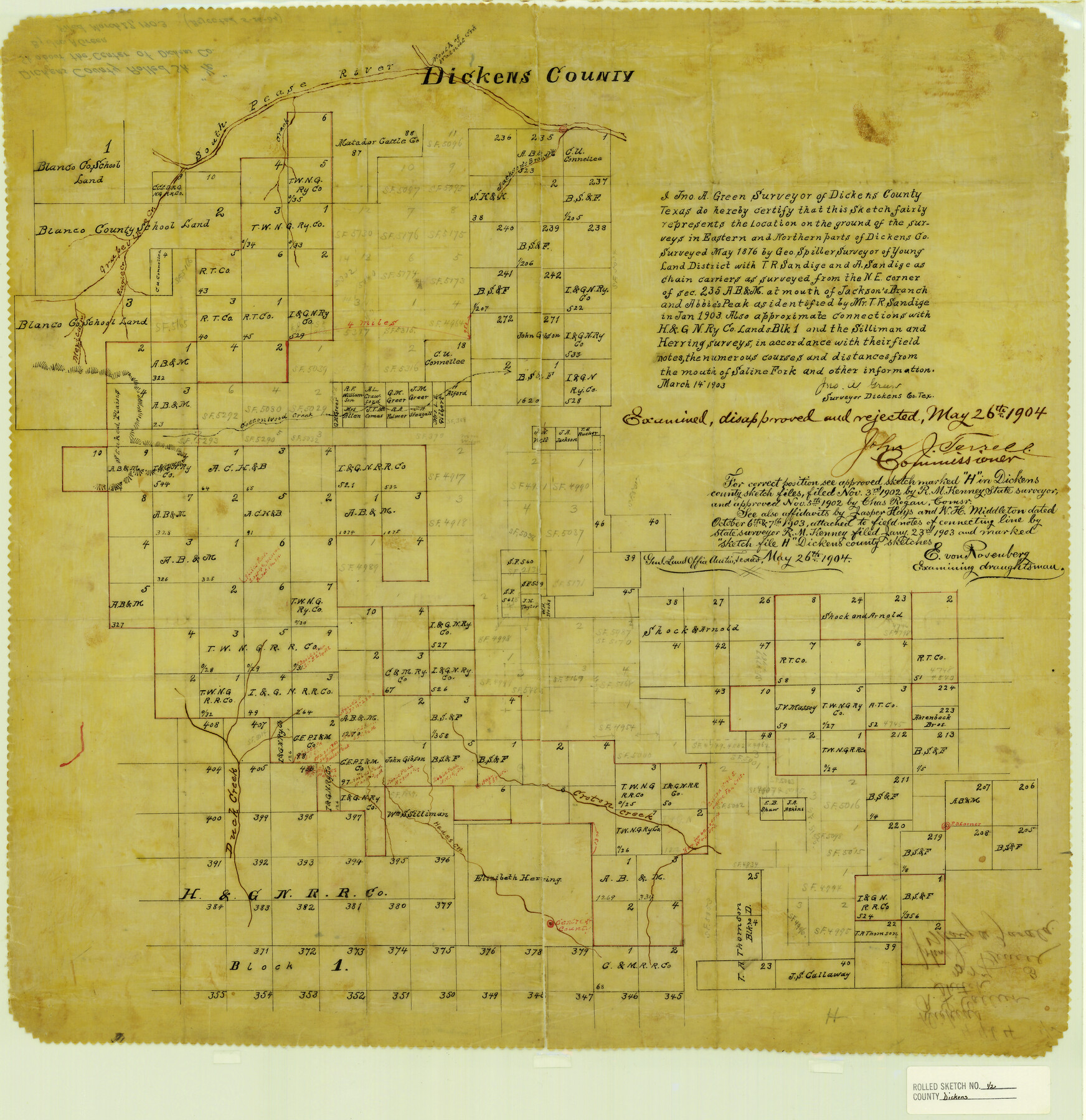 5705, Dickens County Rolled Sketch 1/2, General Map Collection