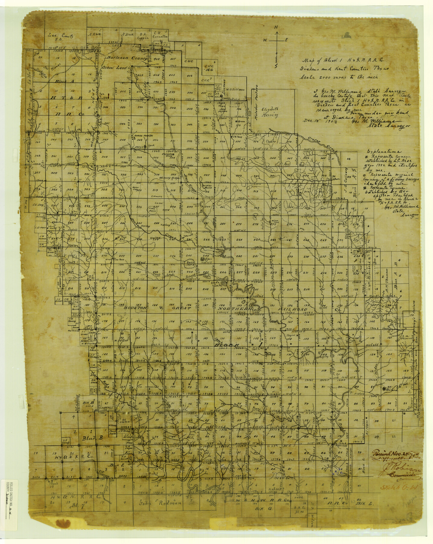 5711, Dickens County Rolled Sketch GW, General Map Collection