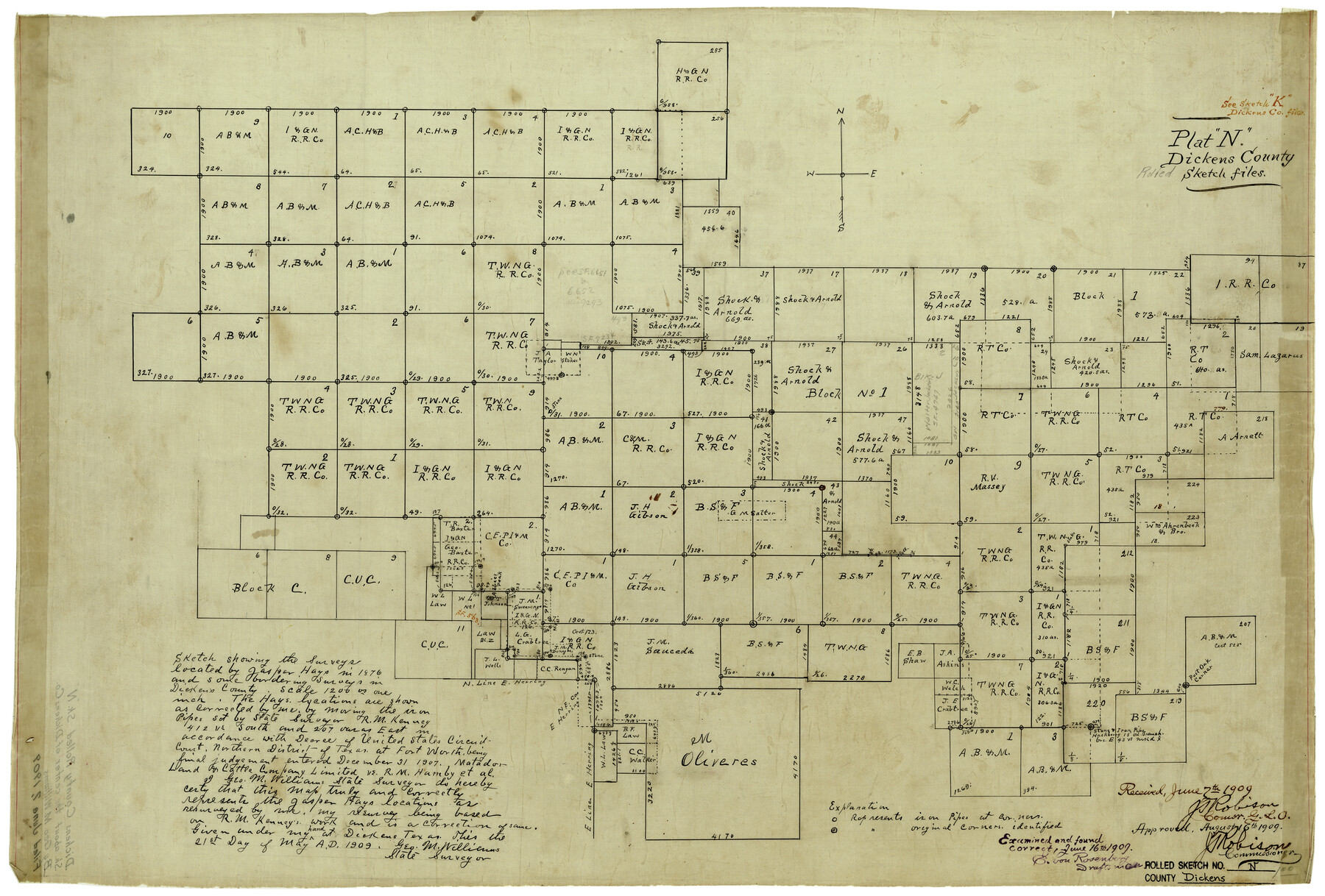 5714, Dickens County Rolled Sketch N, General Map Collection
