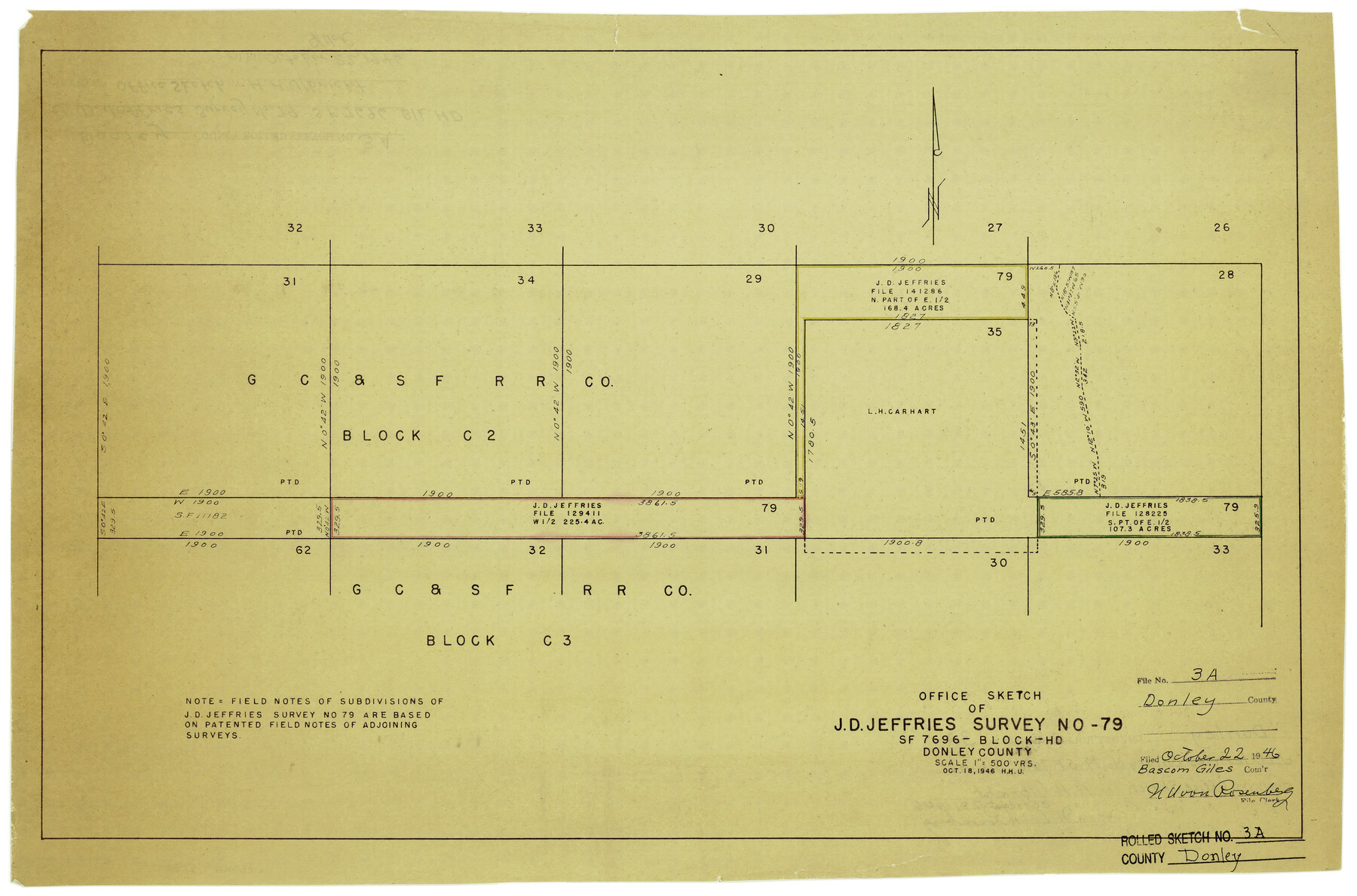 5730, Donley County Rolled Sketch 3A, General Map Collection
