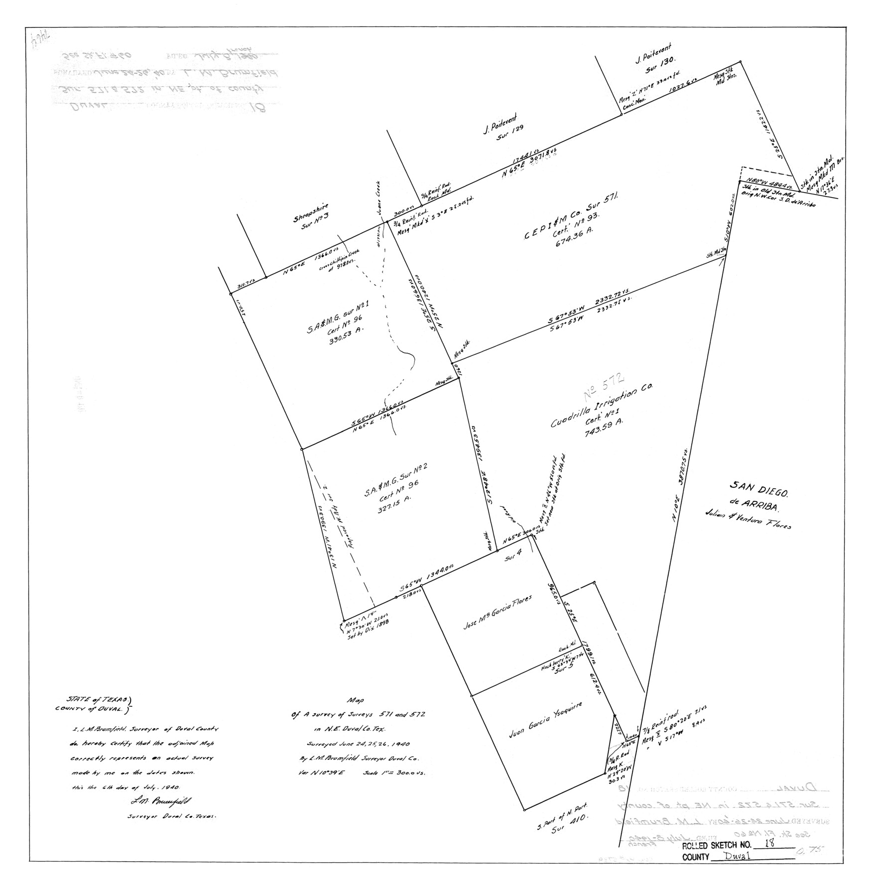 5739, Duval County Rolled Sketch 18, General Map Collection