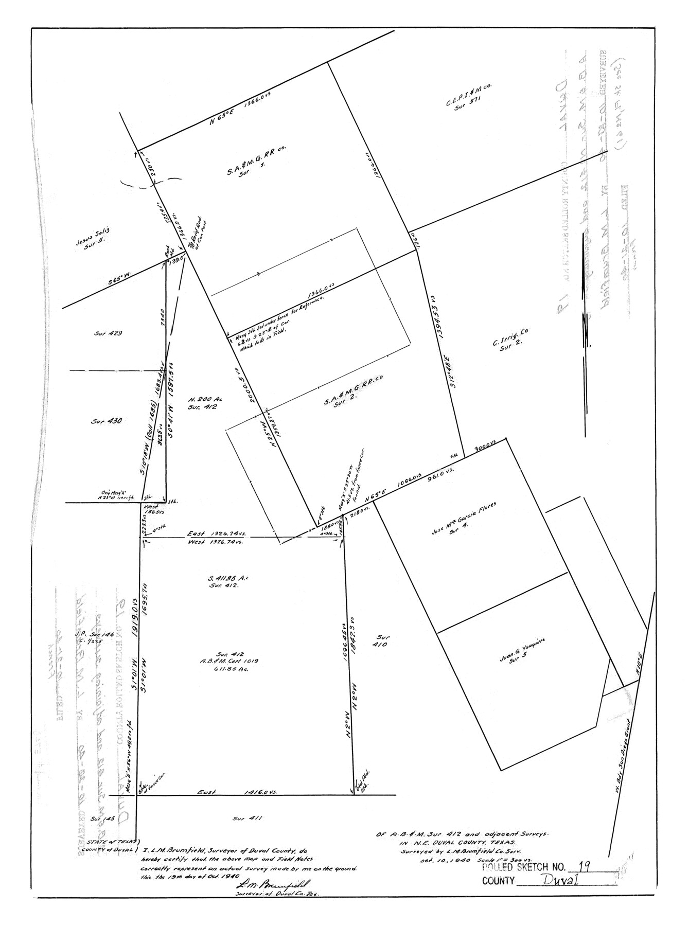 5740, Duval County Rolled Sketch 19, General Map Collection