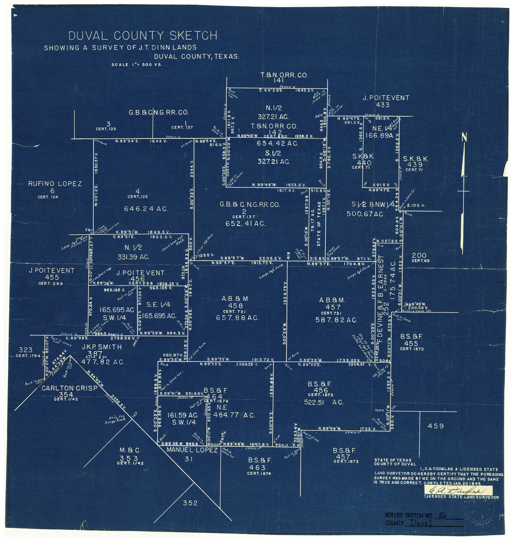 5744, Duval County Rolled Sketch 26, General Map Collection
