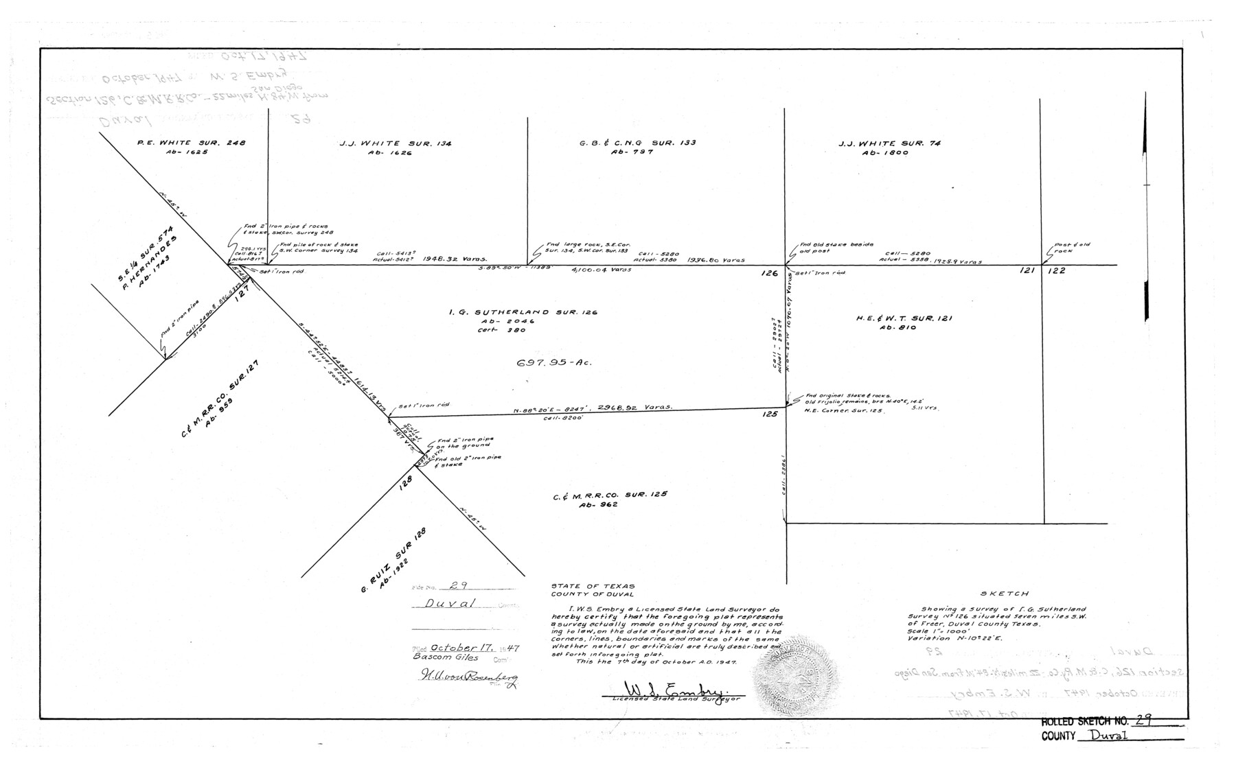 5746, Duval County Rolled Sketch 29, General Map Collection