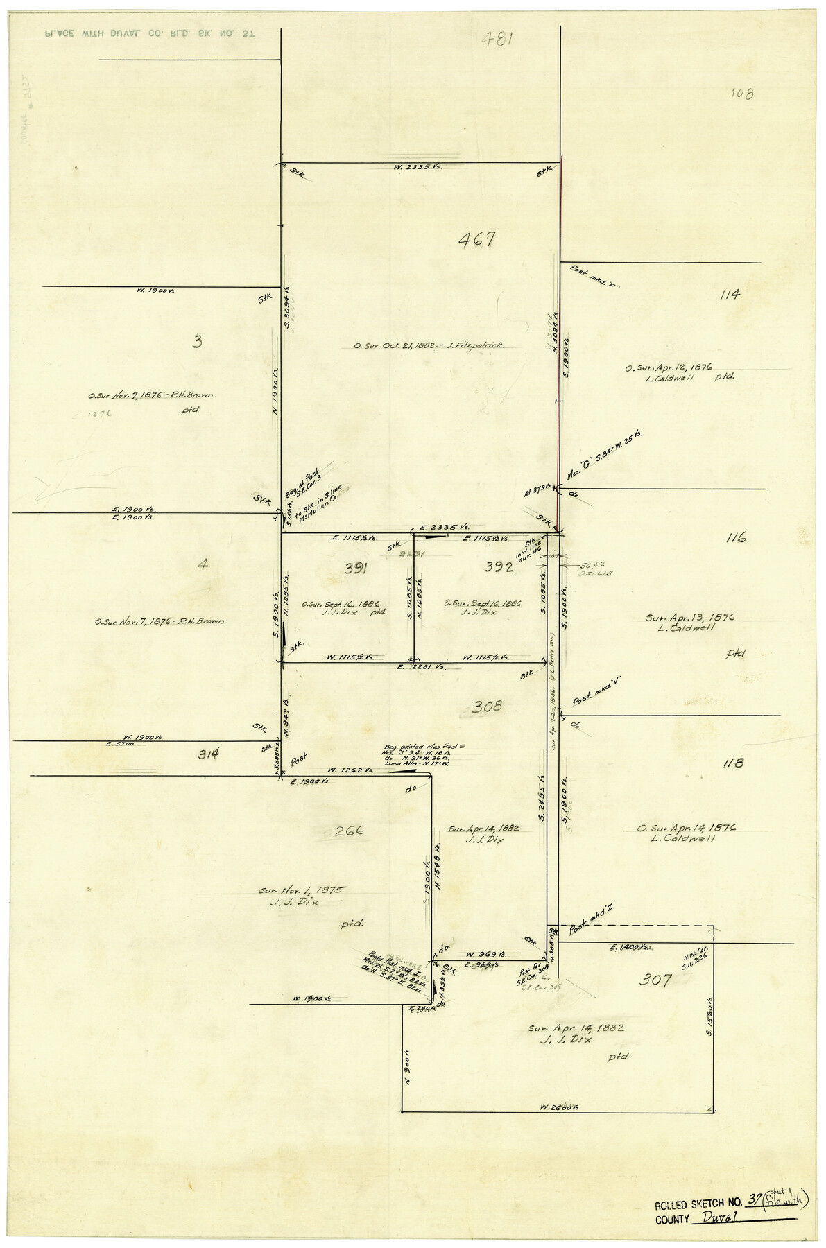 5752, Duval County Rolled Sketch 37, General Map Collection
