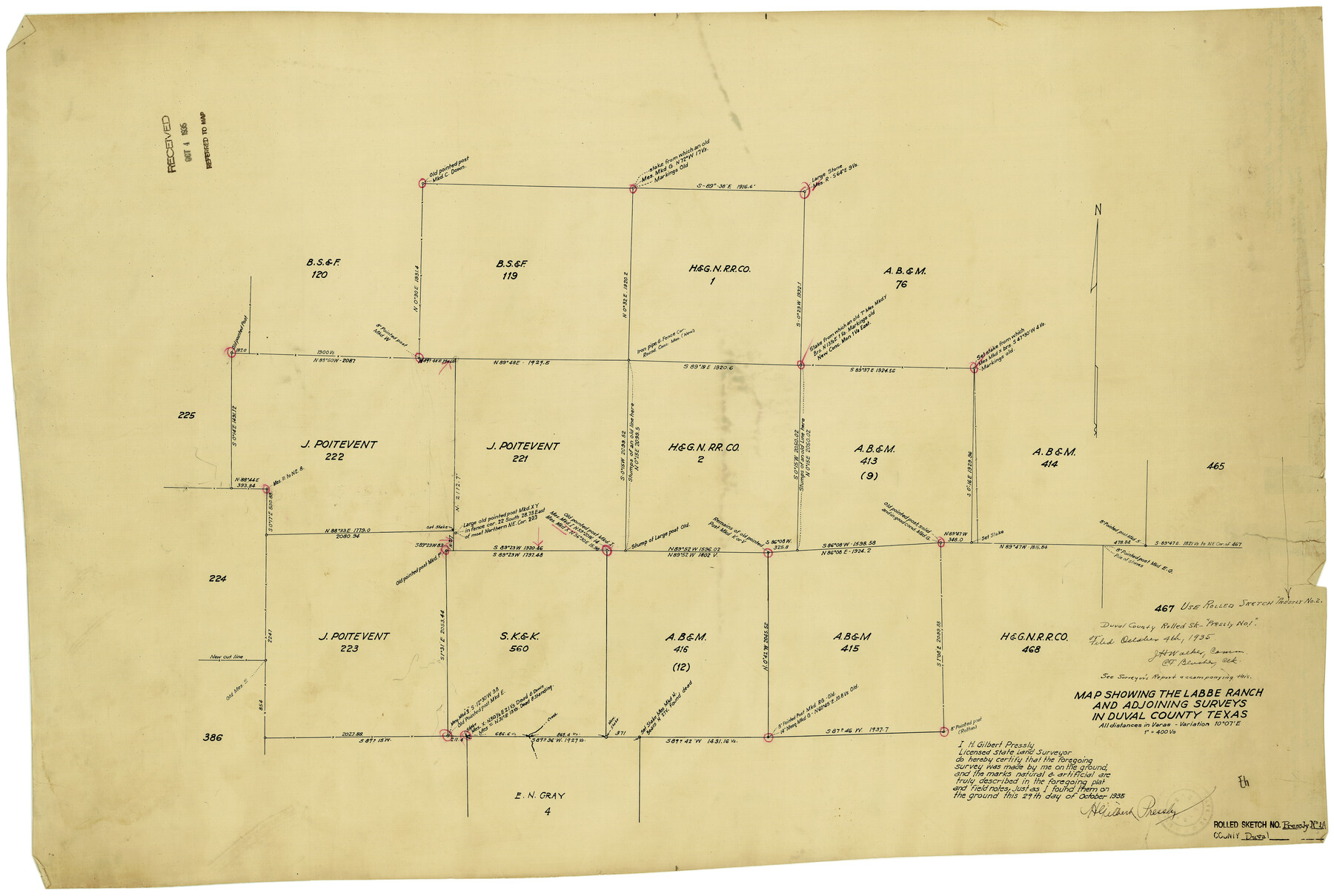 5769, Duval County Rolled Sketch Pressly No. 1A, General Map Collection
