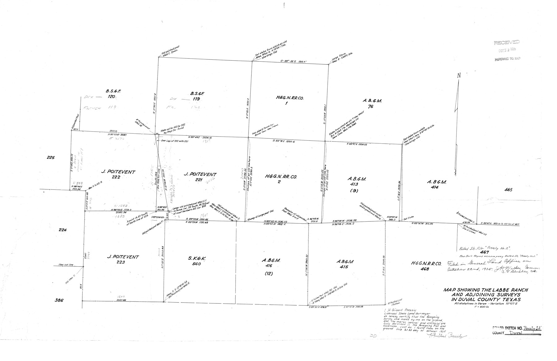 5771, Duval County Rolled Sketch Pressly No. 2A, General Map Collection