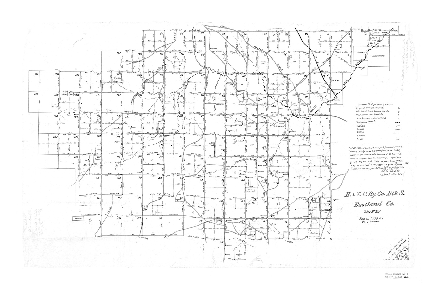 5774, Eastland County Rolled Sketch B, General Map Collection